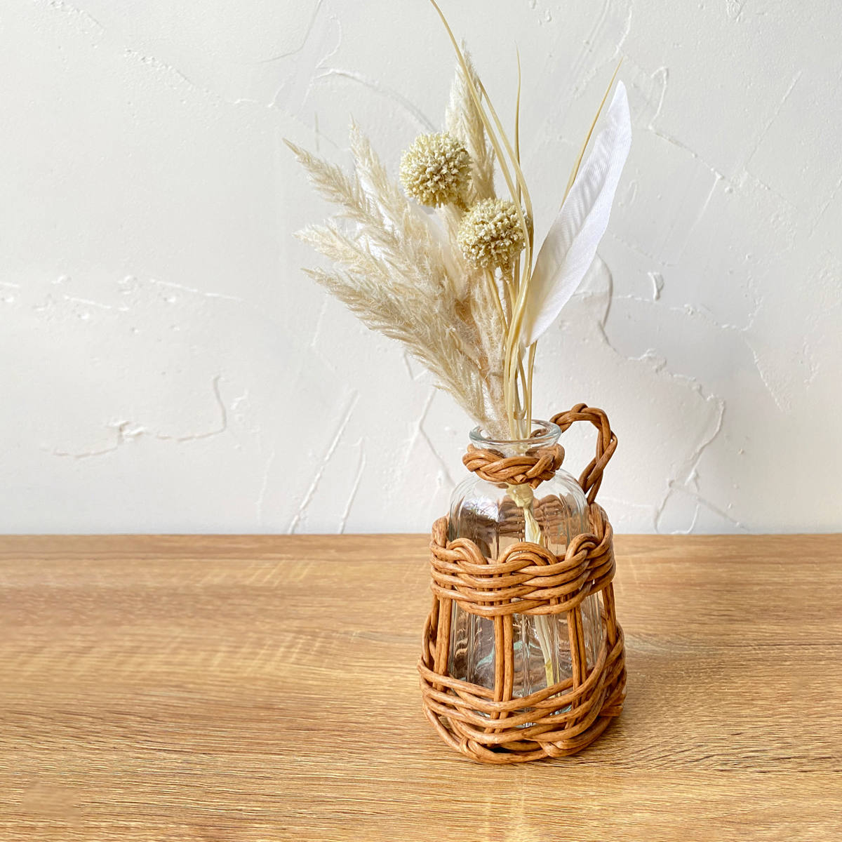 花瓶 ヴァス フェイクPE 柳フラワーベース ハンドル型 S ( 花ビン 花びん 花器 ベース フラワーベース フラワー 花 飾る 花入れ ガラス ガラス製 クリア 透明 おしゃれ 洗える 天然素材風 一輪挿し )