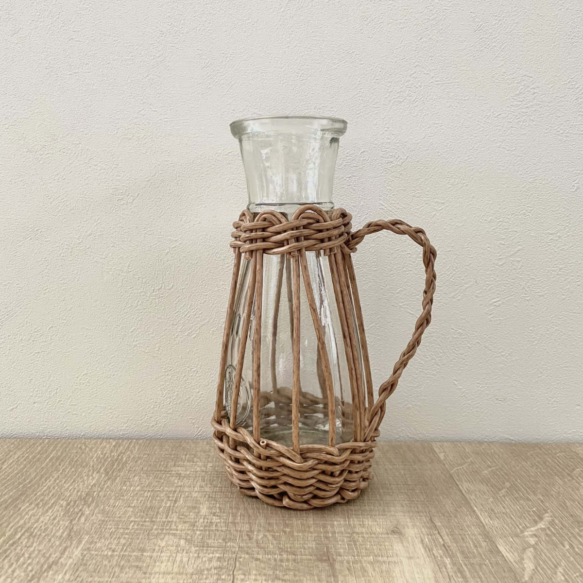 花瓶 ヴァス フェイクPE 柳フラワーベース ハンドル型 L ( 花ビン 花びん 花器 ベース フラワーベース フラワー 花 飾る 花入れ ガラス ガラス製 クリア 透明 おしゃれ 洗える 天然素材風 持ち手付き 一輪挿し )