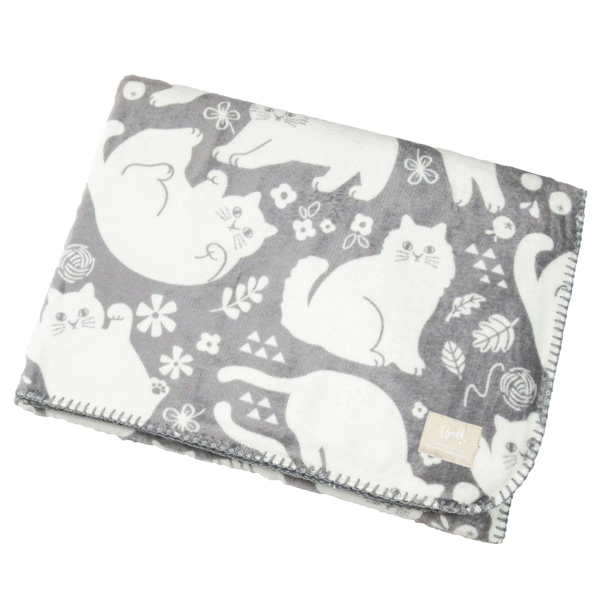 ブランケット にゃふにゃふ 100×150cm ネコ ( 大判 ひざかけ 猫 ボア 毛布 防寒 100×150 ひざ掛け 膝掛 ねこ あったか アニマル 動物 節電 多きめ ふわふわ かわいい ) 【パープル】 パープル