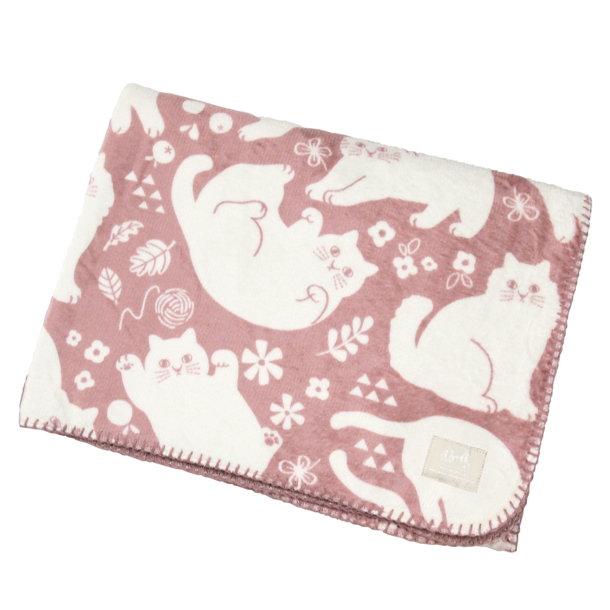 ブランケット にゃふにゃふ 100×150cm ネコ ( 大判 ひざかけ 猫 ボア 毛布 防寒 100×150 ひざ掛け 膝掛 ねこ あったか アニマル 動物 節電 多きめ ふわふわ かわいい ) 【パープル】 パープル