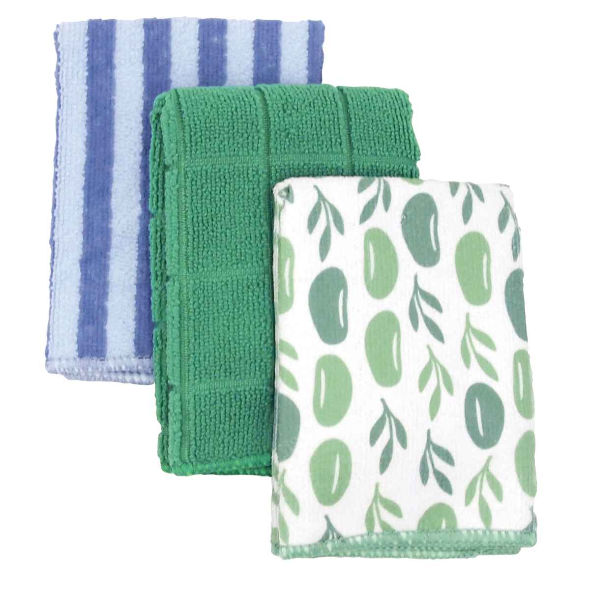 キッチンクロス トリドリ マイクロファイバータオル 3枚組 ( 食器拭き マイクロファイバー クロス 布巾 吸水 速乾 キッチンタオル マルチ 水切り 食器 台拭き ダスター シンク周り キッチンアイテム かわいい ループ付き ) 【レモン】 レモン