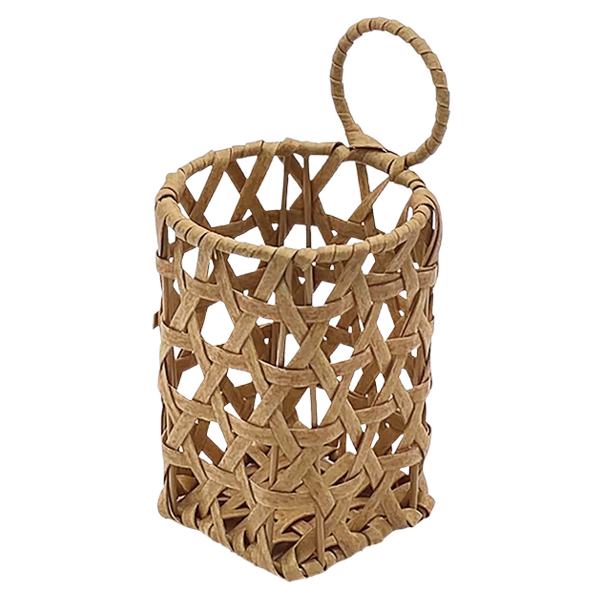 カトラリー入れ バンブス フェイクPE焼竹 キッチン カトラリースタンド ( カゴ 手編み 収納 水洗い 天然素材風 小物収納 収納かご 小物入れ 掛ける 吊るす かご 洗える おしゃれ 丈夫 ハンドメイド 洗面所 ランドリー )