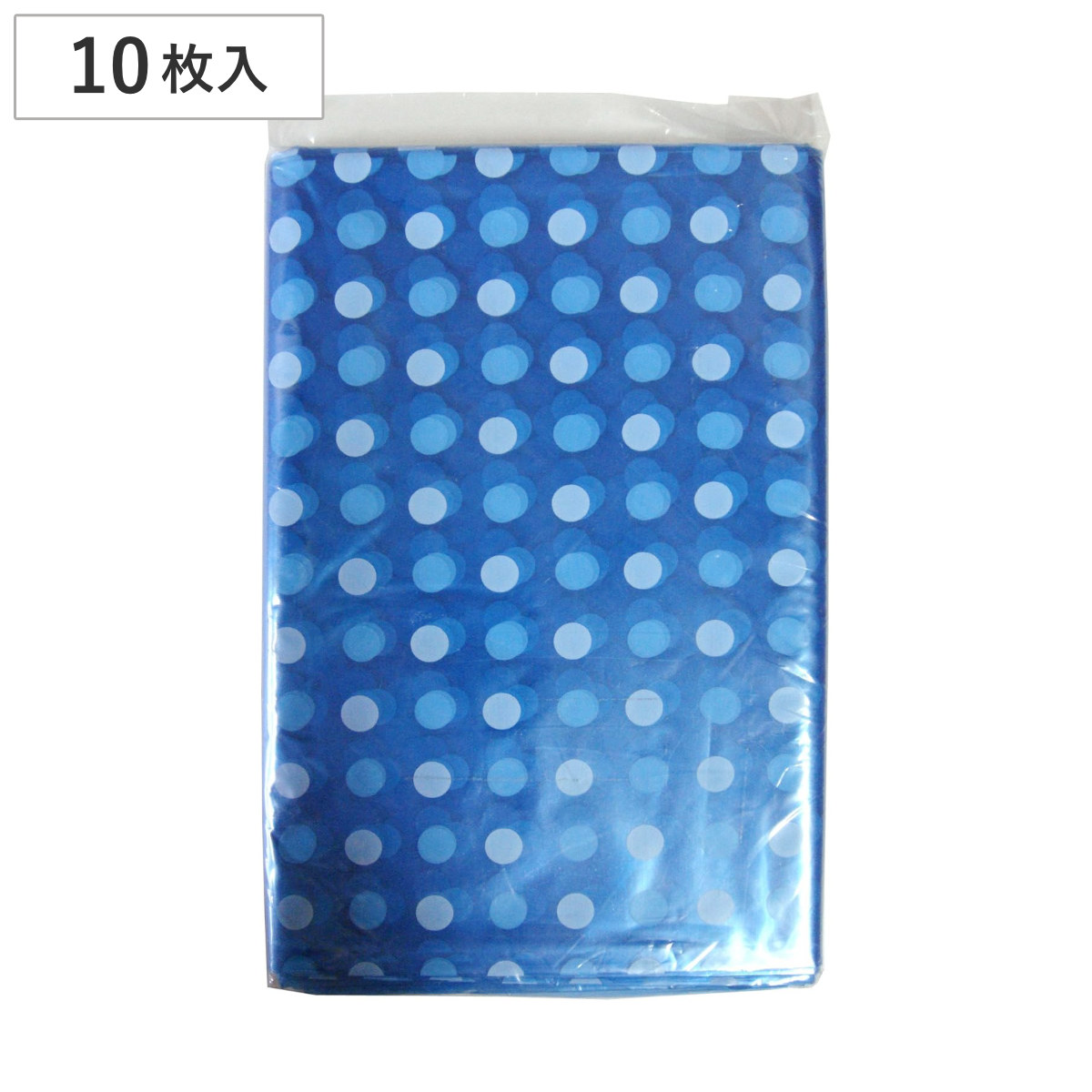 水玉ポリ風呂敷 ブルー 10枚入 ( ポリ風呂敷 ビニール風呂敷 風呂敷 水玉風呂敷 水玉 透明 10枚入り 70cm 仕出し弁当 オードブル 持ち帰り テイクアウト デリバリー )