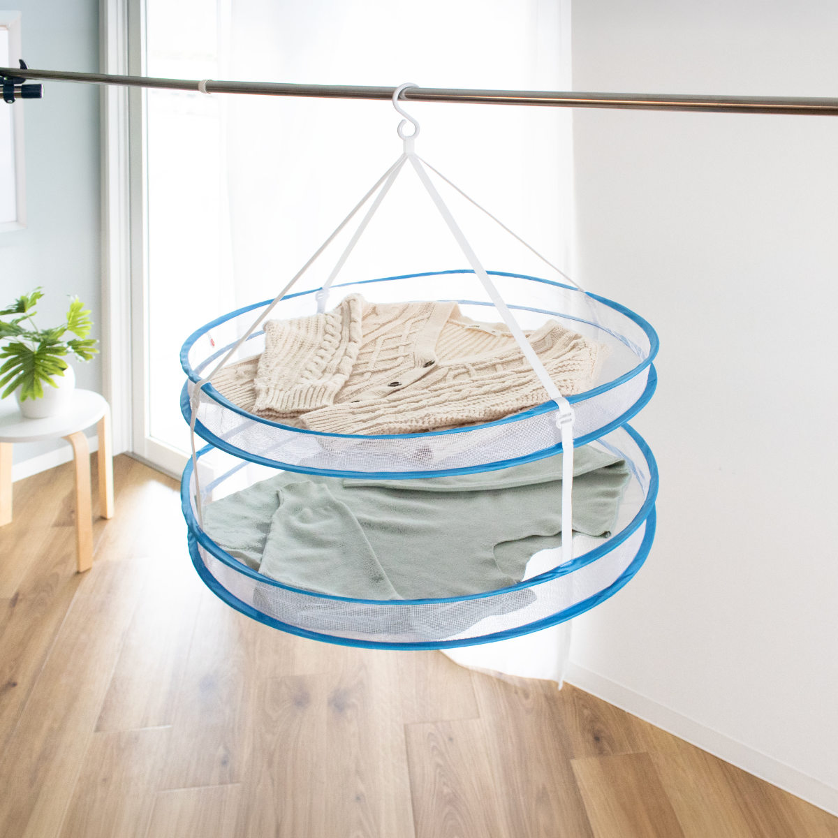 折りたたみ式 平干しネット 2段 平干し ネット 洗濯ハンガー 物干しネット （ 洗濯物干し 折りたたみ 洗濯 物干し ニット セーター 型崩れ防止 洗濯用品 洗濯ネット ネットハンガー メッシュ おしゃれ着 枕 ぬいぐるみ 洗濯グッズ ）