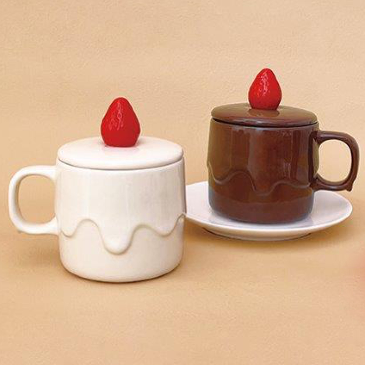 マグカップ 250ml キャンドルケーキマグ 陶器 （ マグ カップ コップ 食器 ケーキ ふた付き 蓋 フタ コーヒー 珈琲 紅茶 スープカップ 小