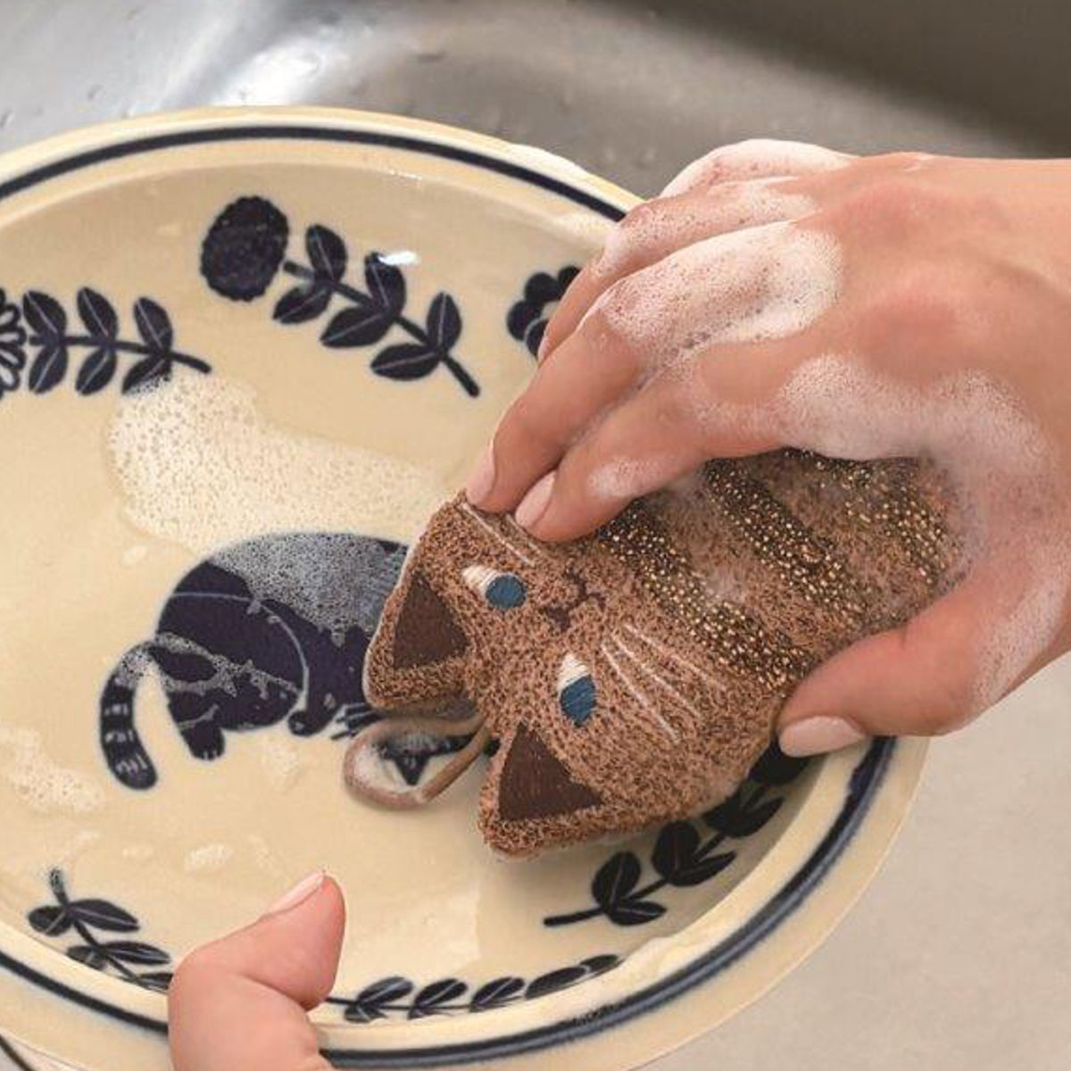 キッチンスポンジ きらきらキッチンスポンジ 猫 ( スポンジ 食器洗いスポンジ 食器用スポンジ キッチン キラキラ 台所用スポンジ たわし クリーナー 食器用クリーナー 油汚れ コゲ落とし 食器用 食器洗い 皿洗い ) 【ハリネズミ】 ハリネズミ