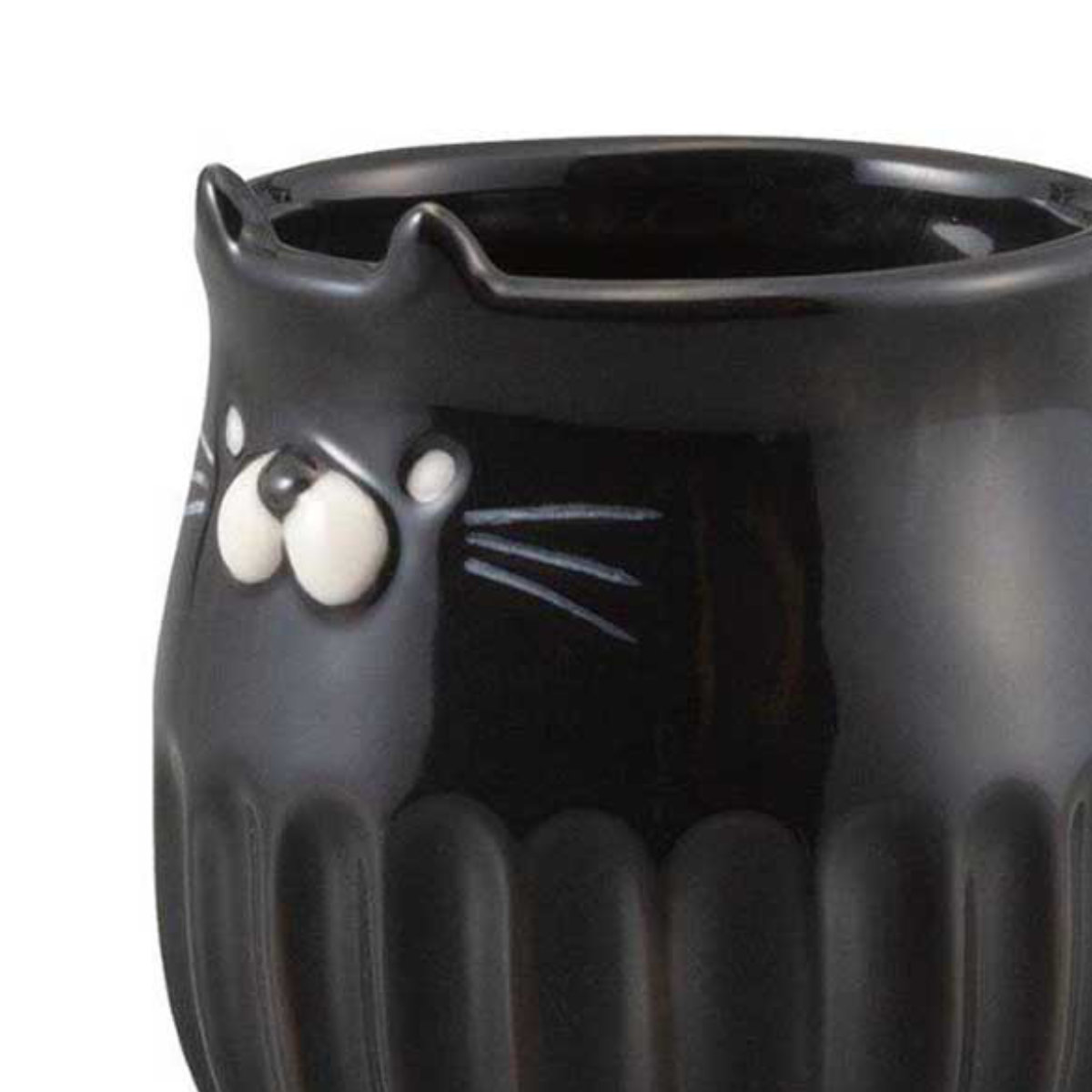 マグカップ しのぎのねこマグ ( 280ml マグ マグコップ カップ 食器 電子レンジ対応 陶器 キャット ネコ ナチュラル かわいい シンプル おしゃれ ) 【クロ】 クロ
