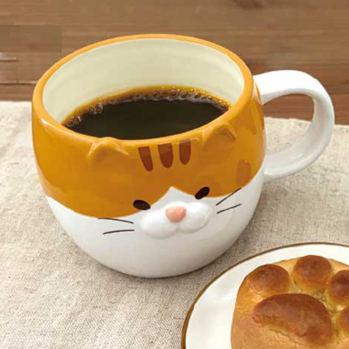 マグカップ ごろごろねこマグ ( 230ml マグ マグコップ カップ 食器 電子レンジ対応 陶器 キャット ネコ かわいい 癒し アニマル ) 【きなこ】 きなこ