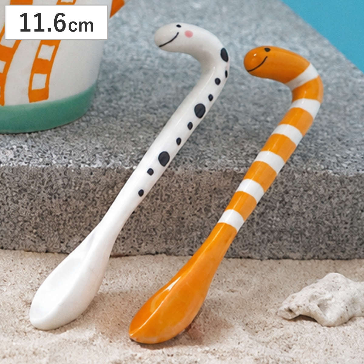 スプーン チンアナゴスプーン ( 11.6cm 陶器 ティースプーン デザートスプーン 掛けられる カトラリー チンアナゴ ニシキアナゴ 海の生き物 コレクション かわいい ) 【チンアナゴ】