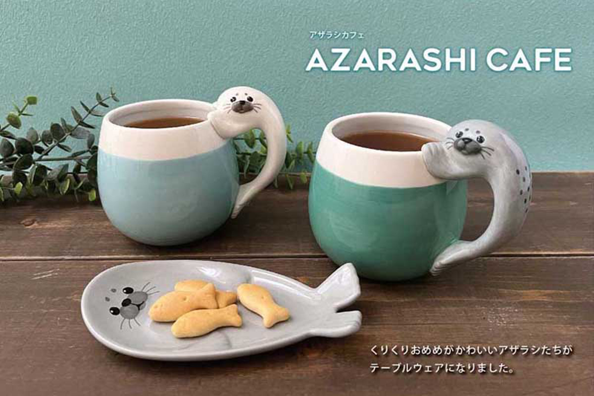 マグカップ アザラシマグ ( 250ml マグ マグコップ カップ 食器 陶器 かわいい ほっこり 癒し アザラシ 動物 ) 【グレー】 グレー