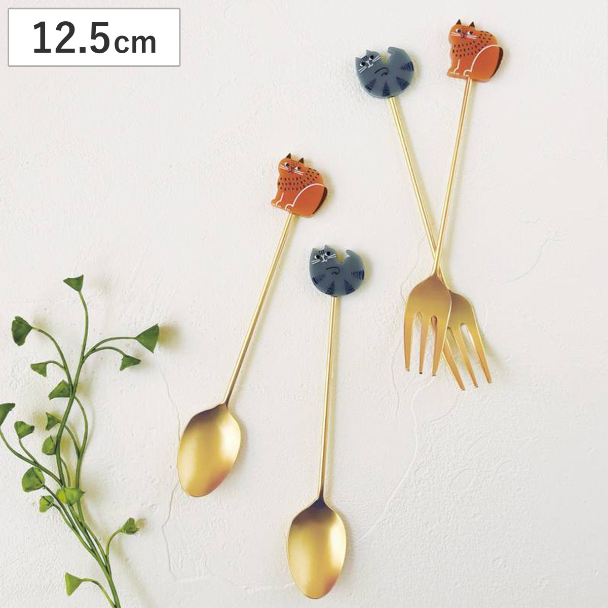 カトラリー fikalyckaアクリルカトラリー ( スプーン 日本製 ねこ ネコ 猫 かわいい おしゃれ 上品 ) 【フォーク×グレー】