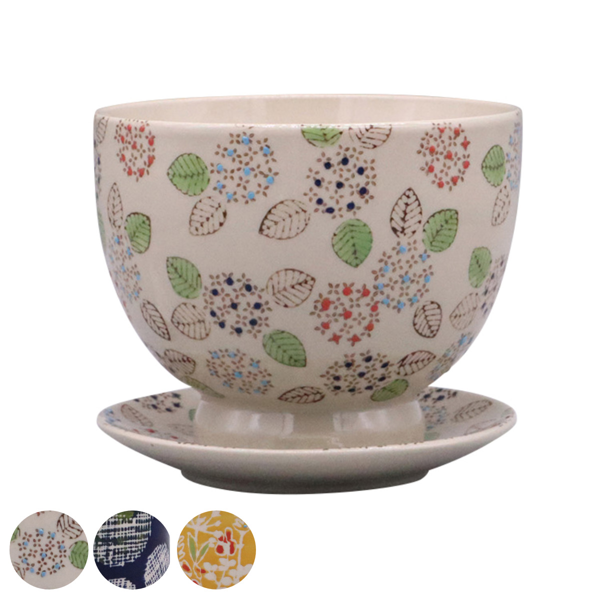 植木鉢 ポーリッシュポット Fタイプ 受け皿付き （ フラワーポット プラントポット プランターポット 鉢 鉢植え 陶器 インテリア 植え替え おしゃれ 観葉植物 多肉植物 サボテン 園芸 受け皿 ） 【ドット】