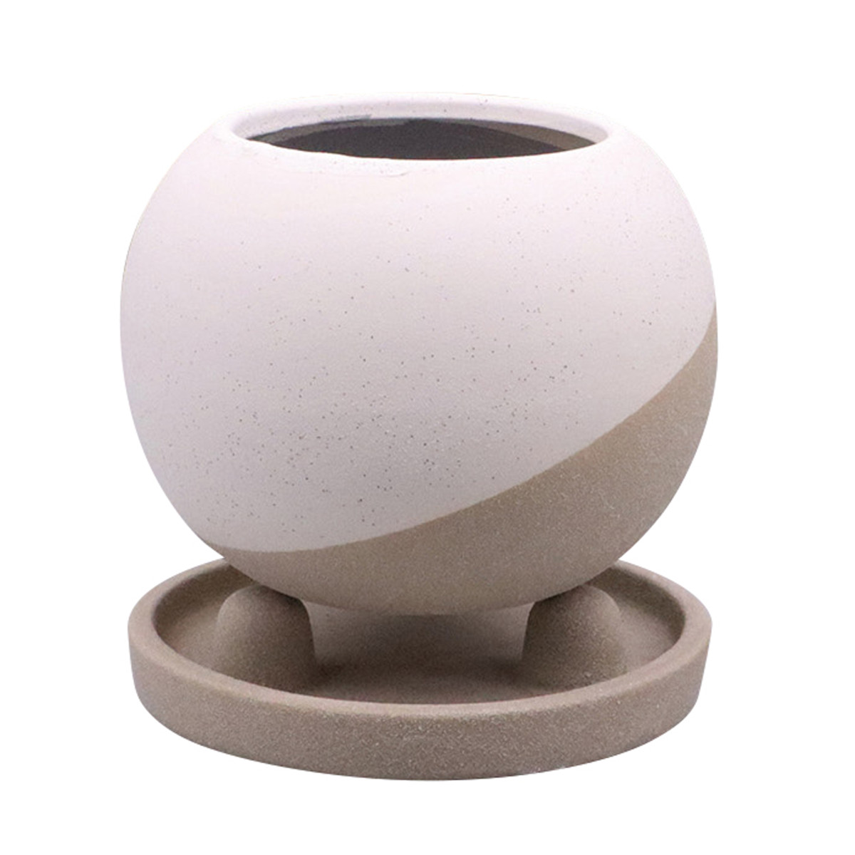 植木鉢 レヒーポット Cタイプ 受け皿付き ( フラワーポット プラントポット プランターポット 鉢 鉢植え 陶器 インテリア 植え替え おしゃれ 観葉植物 多肉植物 サボテン 園芸 受け皿 水抜き穴 ) 【ブラック】 ブラック