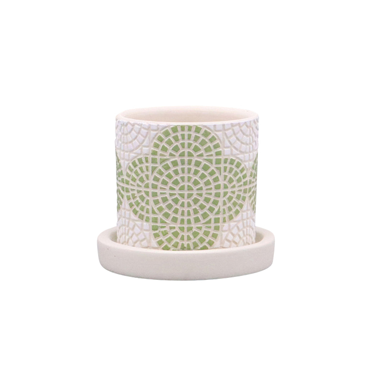 植木鉢 フリーゼポット S 受け皿付き ( フラワーポット プラントポット プランターポット 鉢 鉢植え 陶器 インテリア 植え替え おしゃれ 観葉植物 多肉植物 サボテン 園芸 受け皿 水抜き穴 ) 【グレー】 グレー