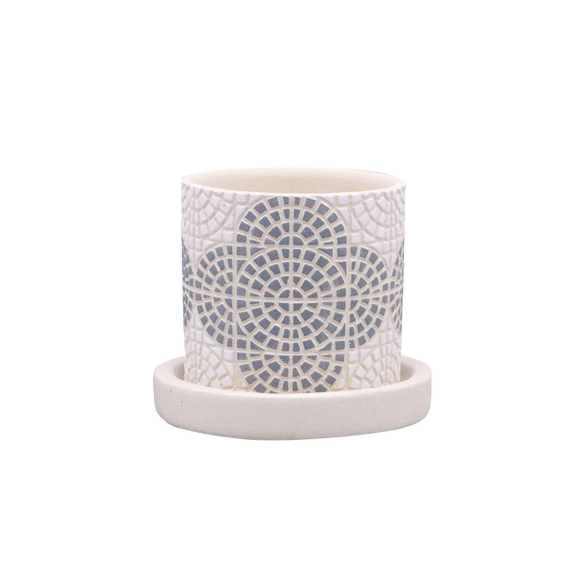 植木鉢 フリーゼポット S 受け皿付き ( フラワーポット プラントポット プランターポット 鉢 鉢植え 陶器 インテリア 植え替え おしゃれ 観葉植物 多肉植物 サボテン 園芸 受け皿 水抜き穴 ) 【グレー】 グレー