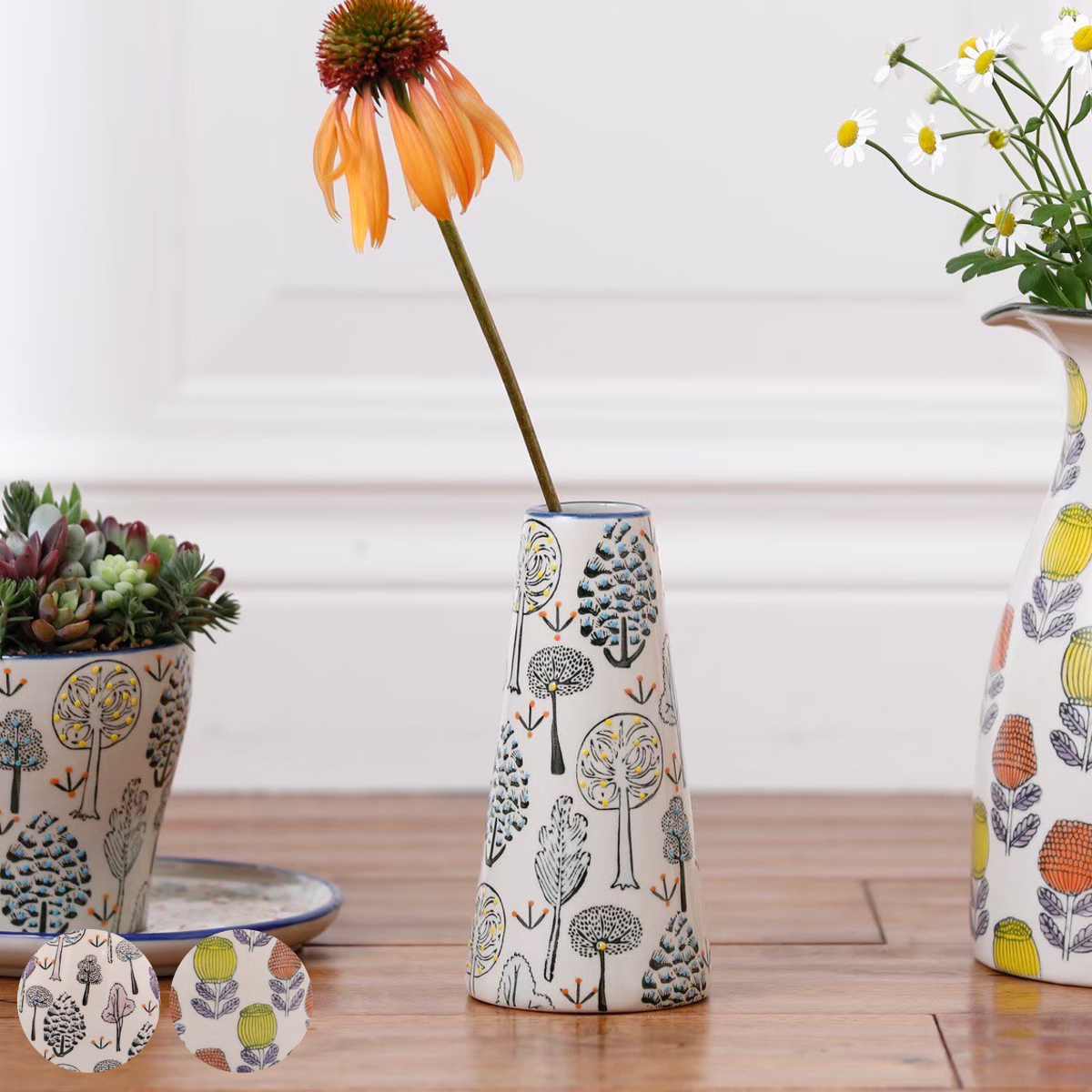 花瓶 ポーリッシュフラワーベース J ( 花ビン 花びん 花器 ベース フラワー 花 飾る 一輪挿し 花入れ おしゃれ 陶器 陶器製 レトロ 北欧 ) 【ウリー】