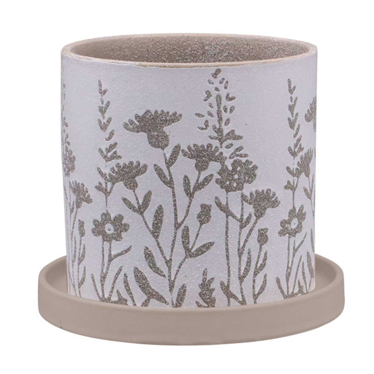 植木鉢 グリッグポット 受け皿付き ( フラワーポット プラントポット プランターポット 鉢 鉢植え 陶器 インテリア 植え替え おしゃれ 観葉植物 多肉植物 サボテン 園芸 受け皿 水抜き穴 ) 【唐草模様×ブルー】 唐草模様×ブルー