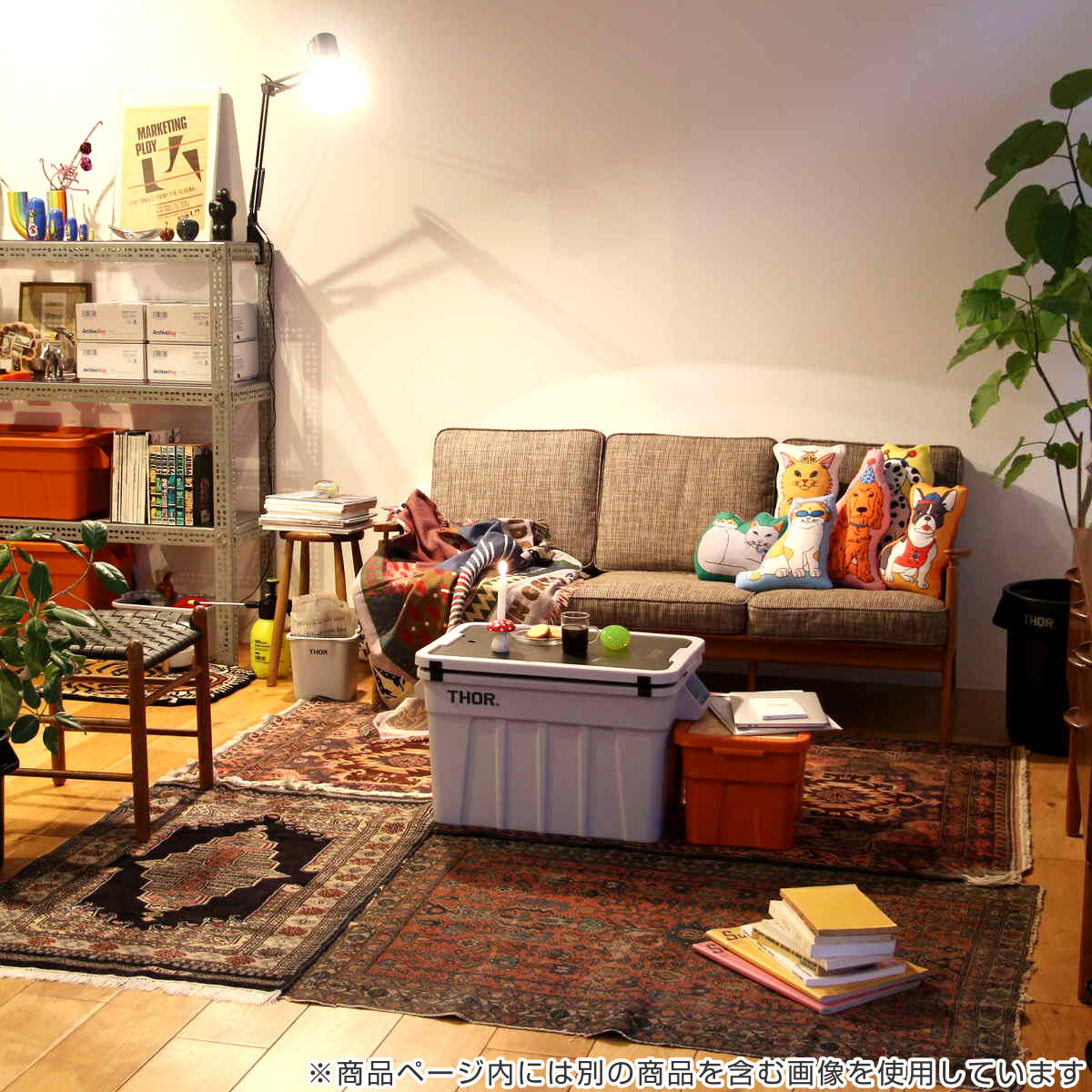 小物入れ 4.7L THOR QUADRATE BUCKET DC バケツ スクエア 持ち手付き ( 収納 収納ケース 収納ボックス 小物収納 プラスチック 四角 角型 ハンドル付き 用具入れ アウトドア ダストボックス ゴミ箱 ) 【ブラック】 ブラック