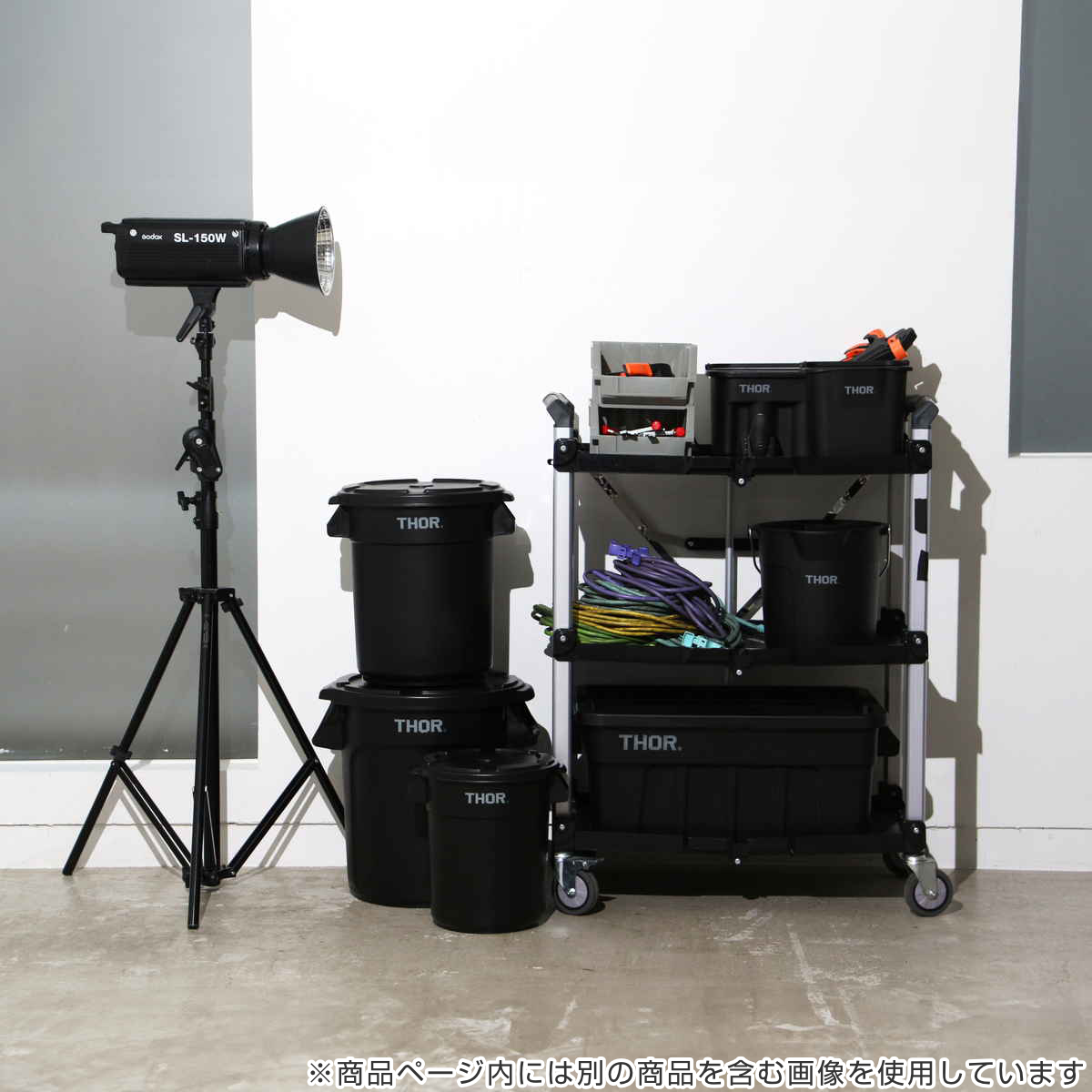 小物入れ 4.7L THOR QUADRATE BUCKET DC バケツ スクエア 持ち手付き ( 収納 収納ケース 収納ボックス 小物収納 プラスチック 四角 角型 ハンドル付き 用具入れ アウトドア ダストボックス ゴミ箱 ) 【ブラック】 ブラック