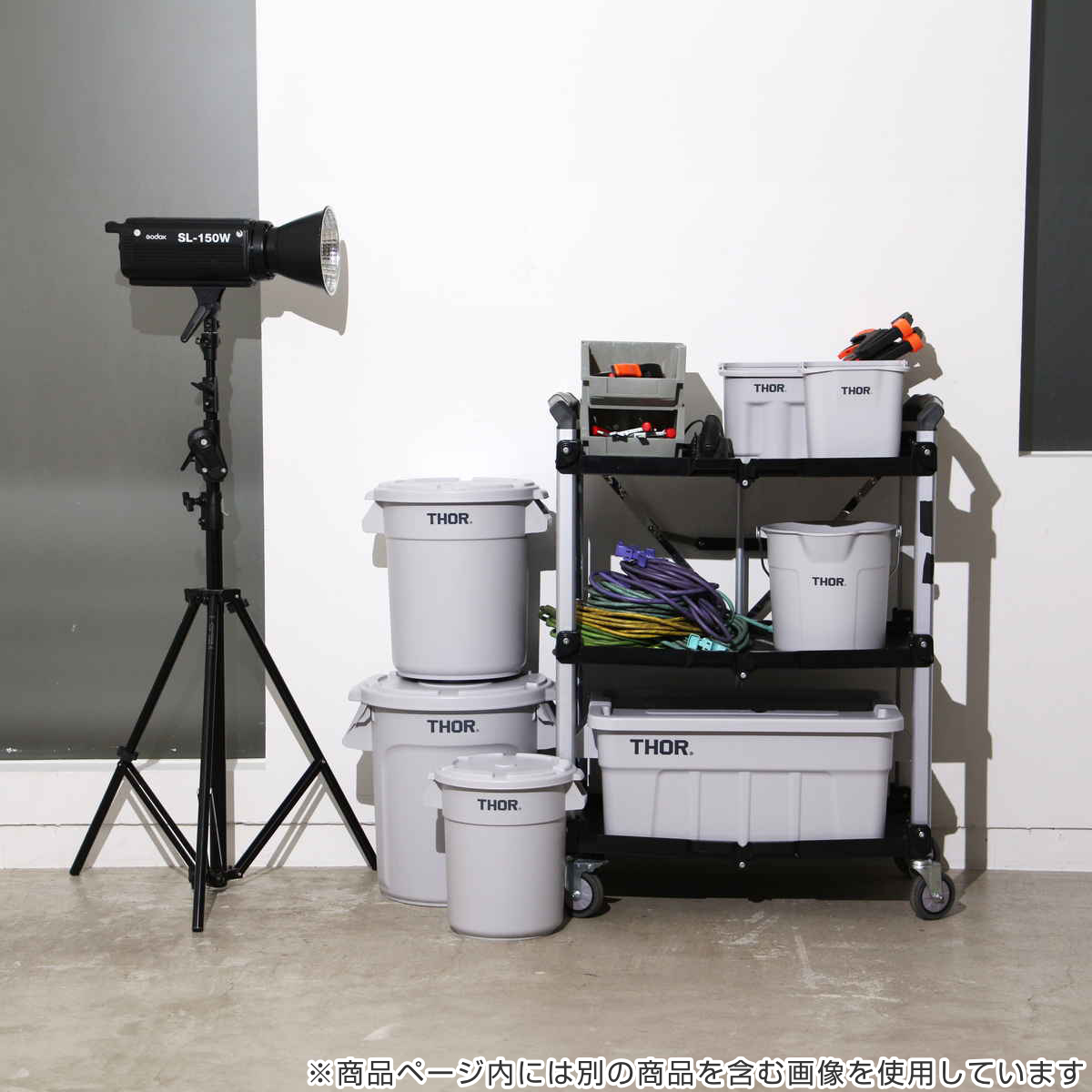 小物入れ 4.7L THOR QUADRATE BUCKET DC バケツ スクエア 持ち手付き ( 収納 収納ケース 収納ボックス 小物収納 プラスチック 四角 角型 ハンドル付き 用具入れ アウトドア ダストボックス ゴミ箱 ) 【ブラック】 ブラック