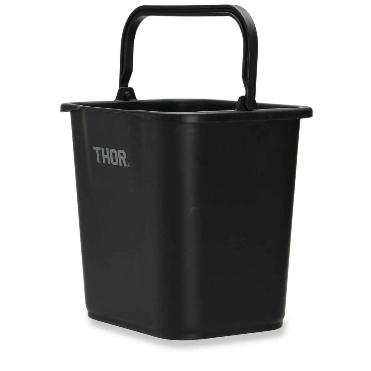 小物入れ 4.7L THOR QUADRATE BUCKET DC バケツ スクエア 持ち手付き ( 収納 収納ケース 収納ボックス 小物収納 プラスチック 四角 角型 ハンドル付き 用具入れ アウトドア ダストボックス ゴミ箱 ) 【ブラック】 ブラック