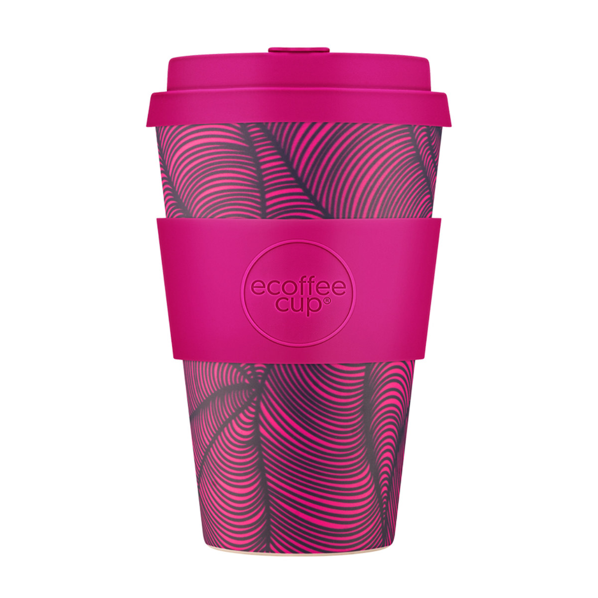 タンブラー 400ml エコーヒーカップ Ecoffee Cup 14oz PLA ( BPAフリー 天然素材 コーヒー カップ 蓋付 シリコン 持ち運び おしゃれ かわいい リユース サスティナブル ) 【Black×Nature】 Black×Nature