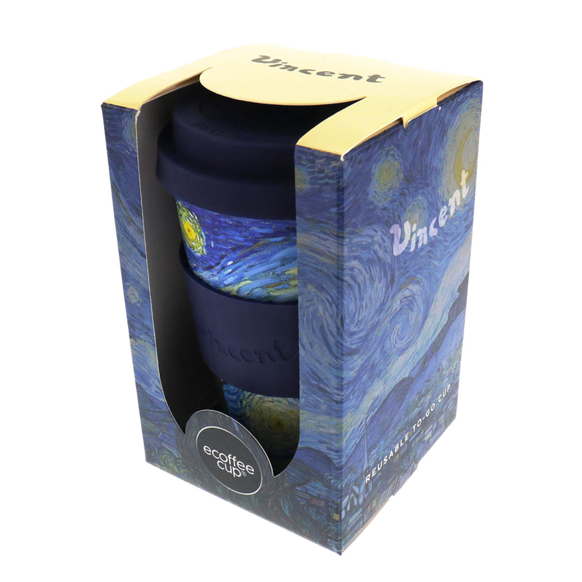 タンブラー 400ml エコーヒーカップ Ecoffee Cup 14oz VGM ( BPAフリー 天然素材 コーヒー カップ 蓋付 シリコン 持ち運び Van Gogh ヴァン ゴッホ ひまわり おしゃれ かわいい リユース サスティナブル ) 【The×Bedroom】 The×Bedroom