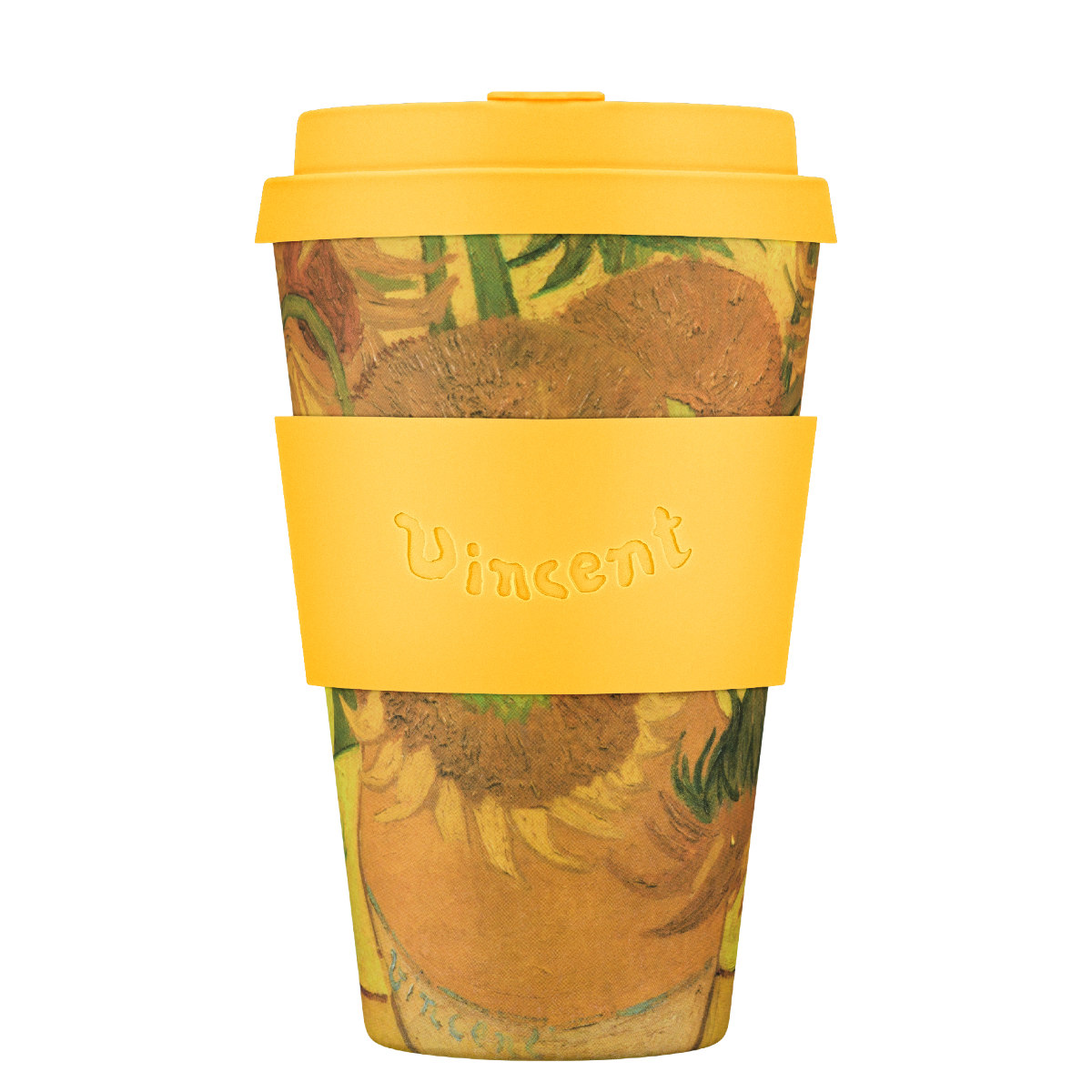 タンブラー 400ml エコーヒーカップ Ecoffee Cup 14oz VGM ( BPAフリー 天然素材 コーヒー カップ 蓋付 シリコン 持ち運び Van Gogh ヴァン ゴッホ ひまわり おしゃれ かわいい リユース サスティナブル ) 【The×Bedroom】 The×Bedroom