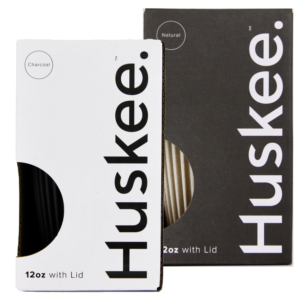 タンブラー 350ml Huskee ハスキーカップ 12オンス ( BPAフリー 食洗機対応 蓋付き コップ マグ マグカップ マグコップ エスプレッソ カップ おしゃれ かわいい サステナブル コーヒー豆 コーヒー ) 【チャコール】 チャコール