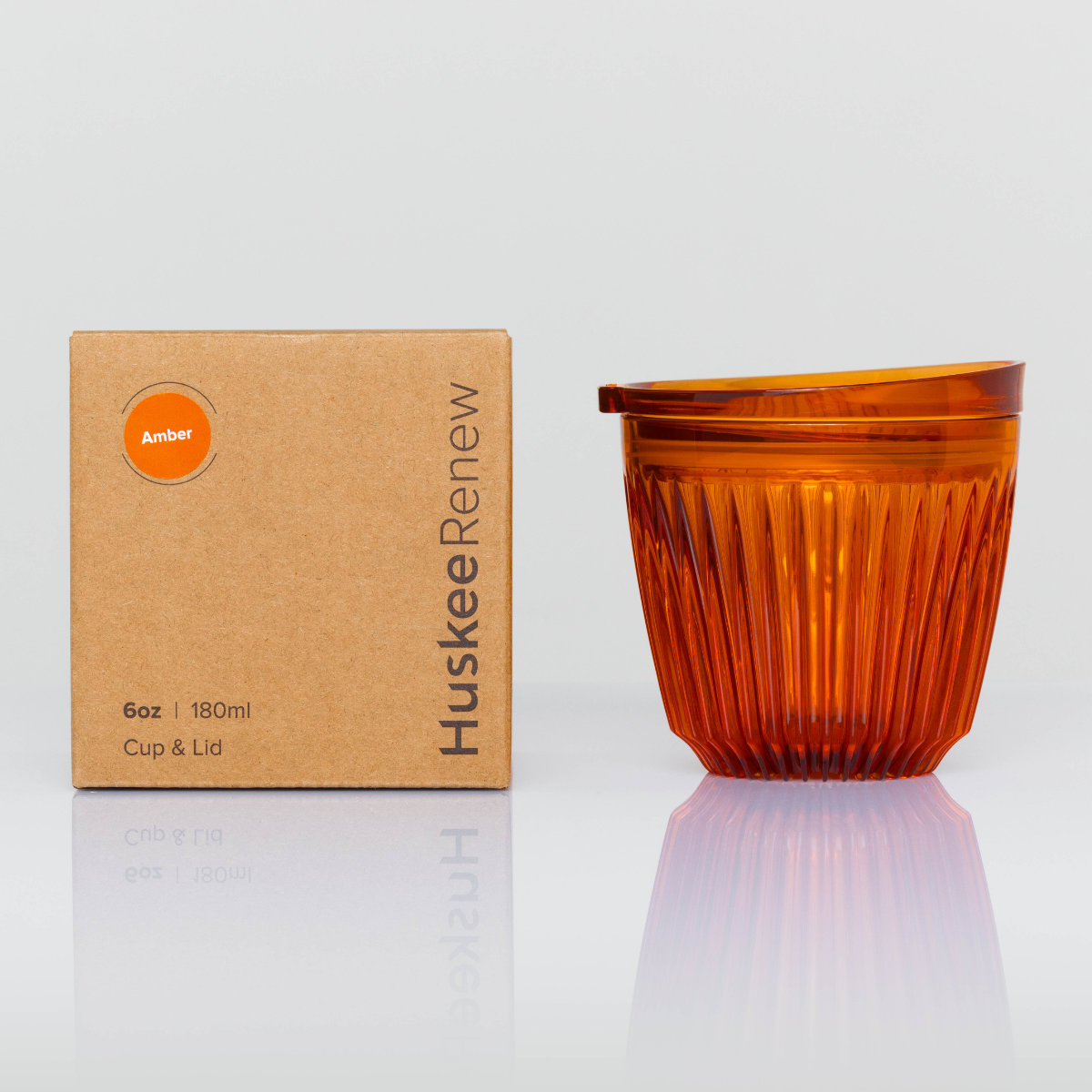 タンブラー 175ml Huskee Renew ハスキーカップ ハスキーリニュー 6オンス ( BPAフリー 食洗機対応 蓋付き コップ マグ マグカップ マグコップ エスプレッソ おしゃれ かわいい サステナブル コーヒー豆 コーヒー ) 【スモーク】 スモーク