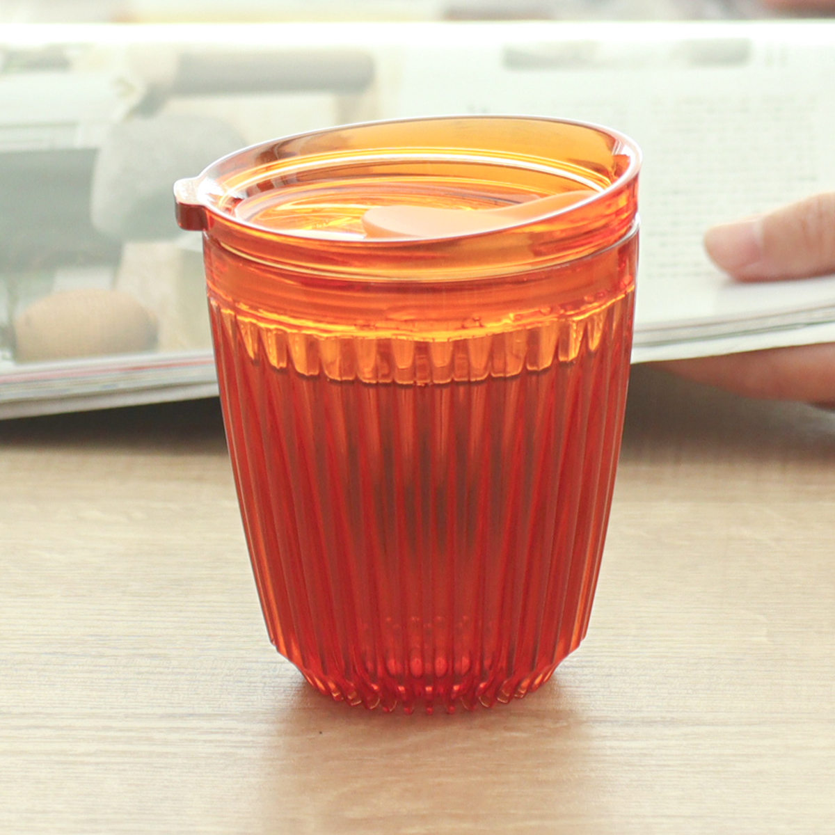 タンブラー 235ml Huskee Renew ハスキーカップ ハスキーリニュー 8オンス ( BPAフリー 食洗機対応 蓋付き コップ マグ マグカップ マグコップ おしゃれ かわいい サステナブル コーヒー豆 コーヒー ) 【アンバー】 アンバー