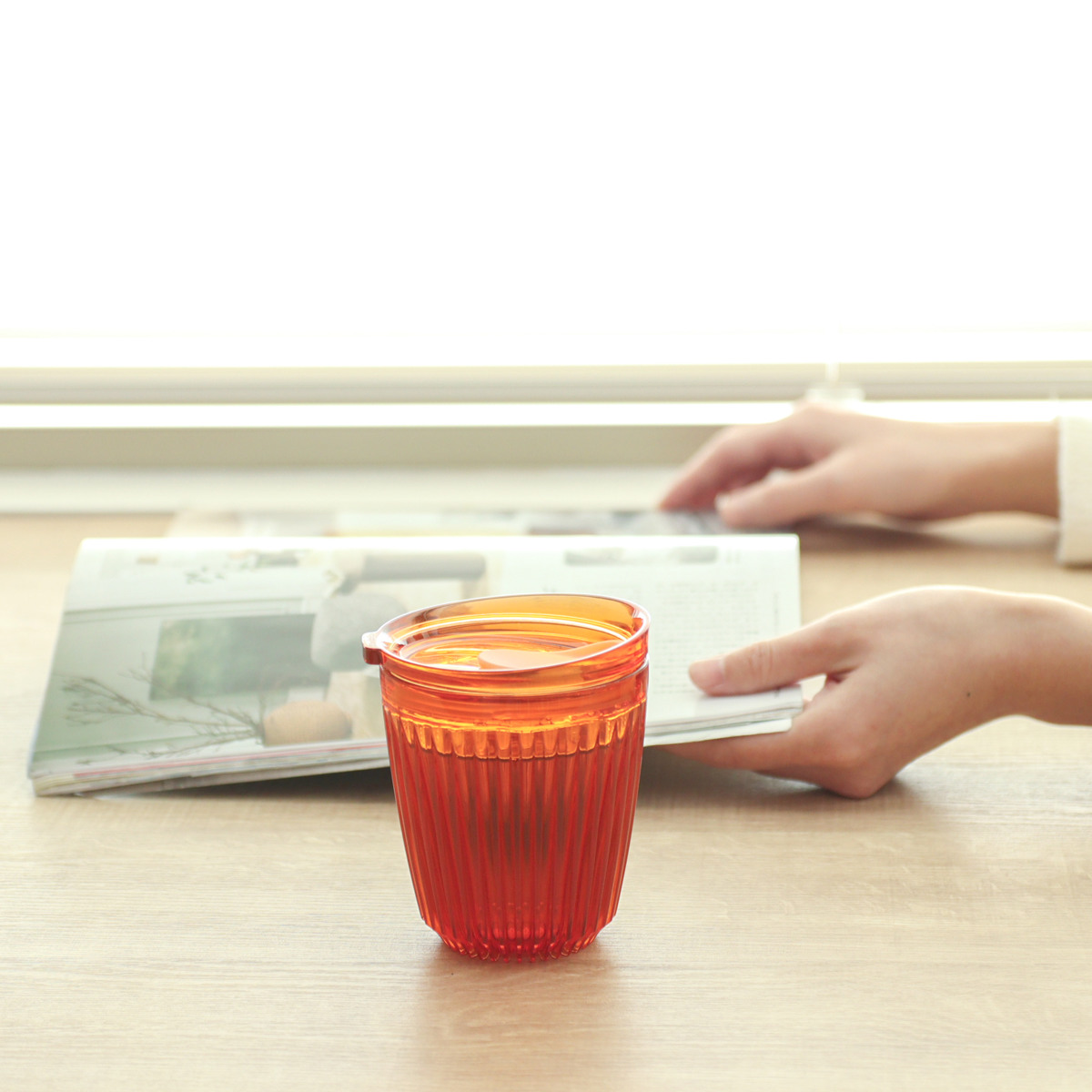 タンブラー 235ml Huskee Renew ハスキーカップ ハスキーリニュー 8オンス ( BPAフリー 食洗機対応 蓋付き コップ マグ マグカップ マグコップ おしゃれ かわいい サステナブル コーヒー豆 コーヒー ) 【アンバー】 アンバー