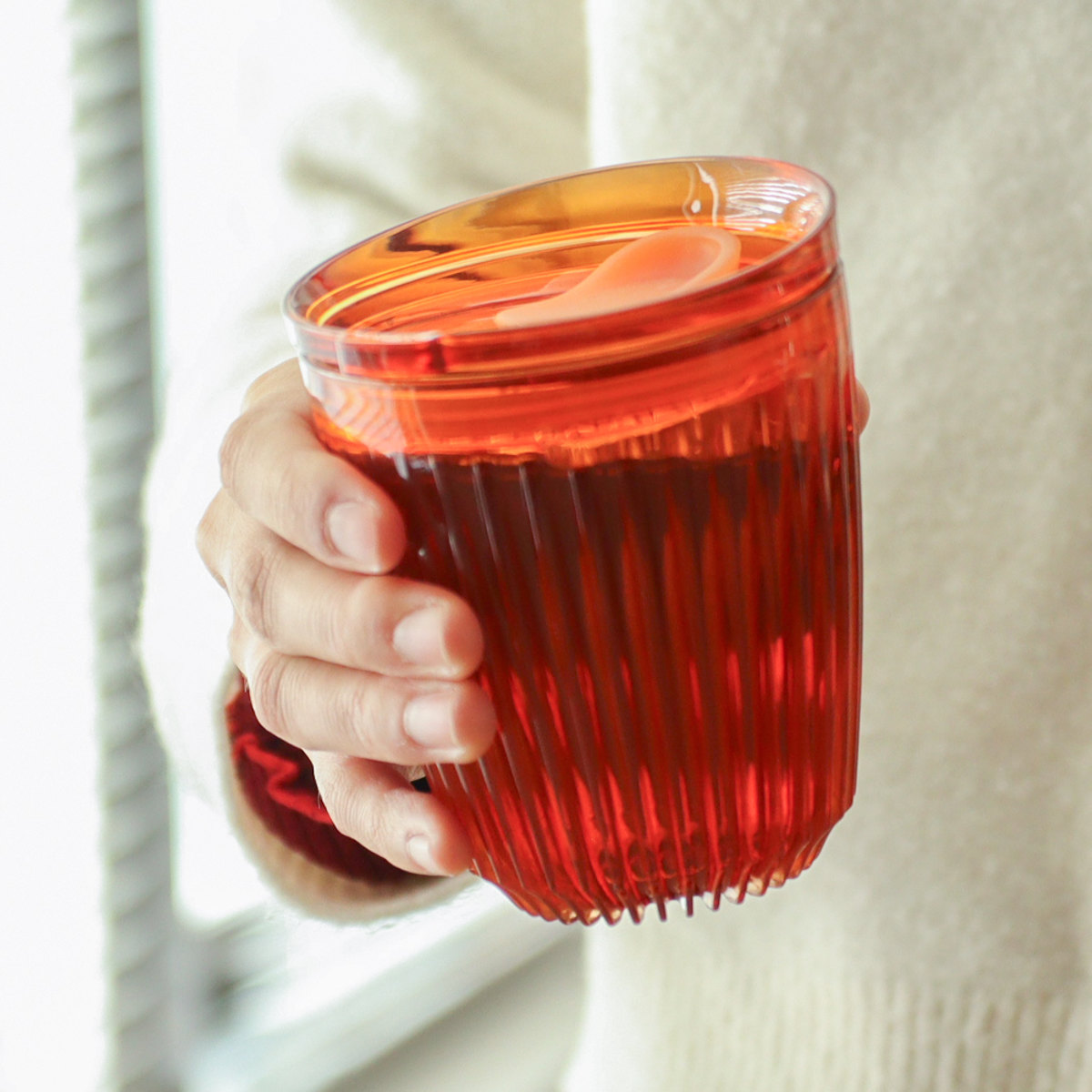 タンブラー 235ml Huskee Renew ハスキーカップ ハスキーリニュー 8オンス ( BPAフリー 食洗機対応 蓋付き コップ マグ マグカップ マグコップ おしゃれ かわいい サステナブル コーヒー豆 コーヒー ) 【アンバー】 アンバー