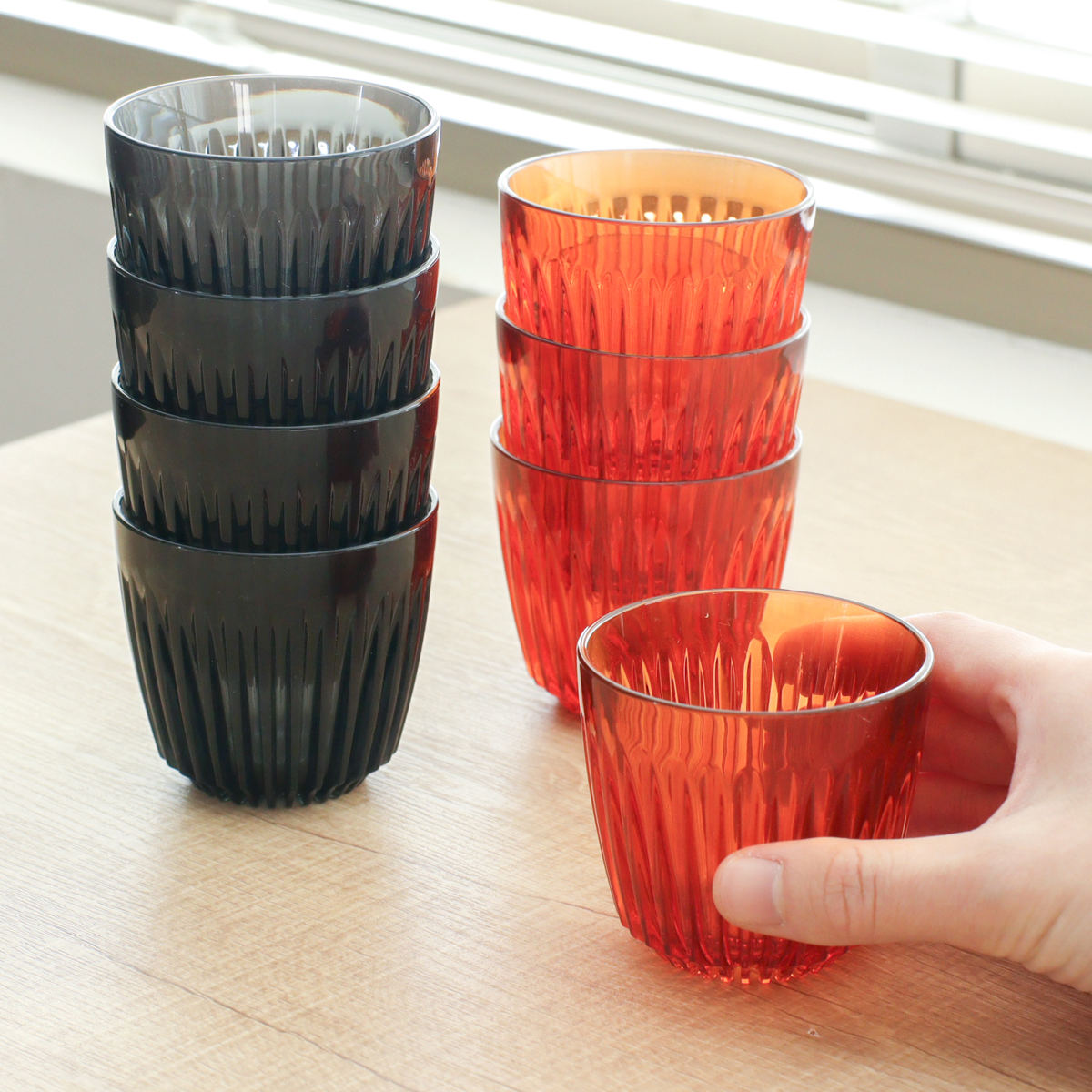 タンブラー 90ml Huskee Renew ハスキーカップ ハスキーリニュー 3オンス 同色4個セット ( BPAフリー 食洗機対応 コップ プラスチック トライタン マグ マグカップ マグコップ おしゃれ かわいい サステナブル ) 【スモーク】 スモーク