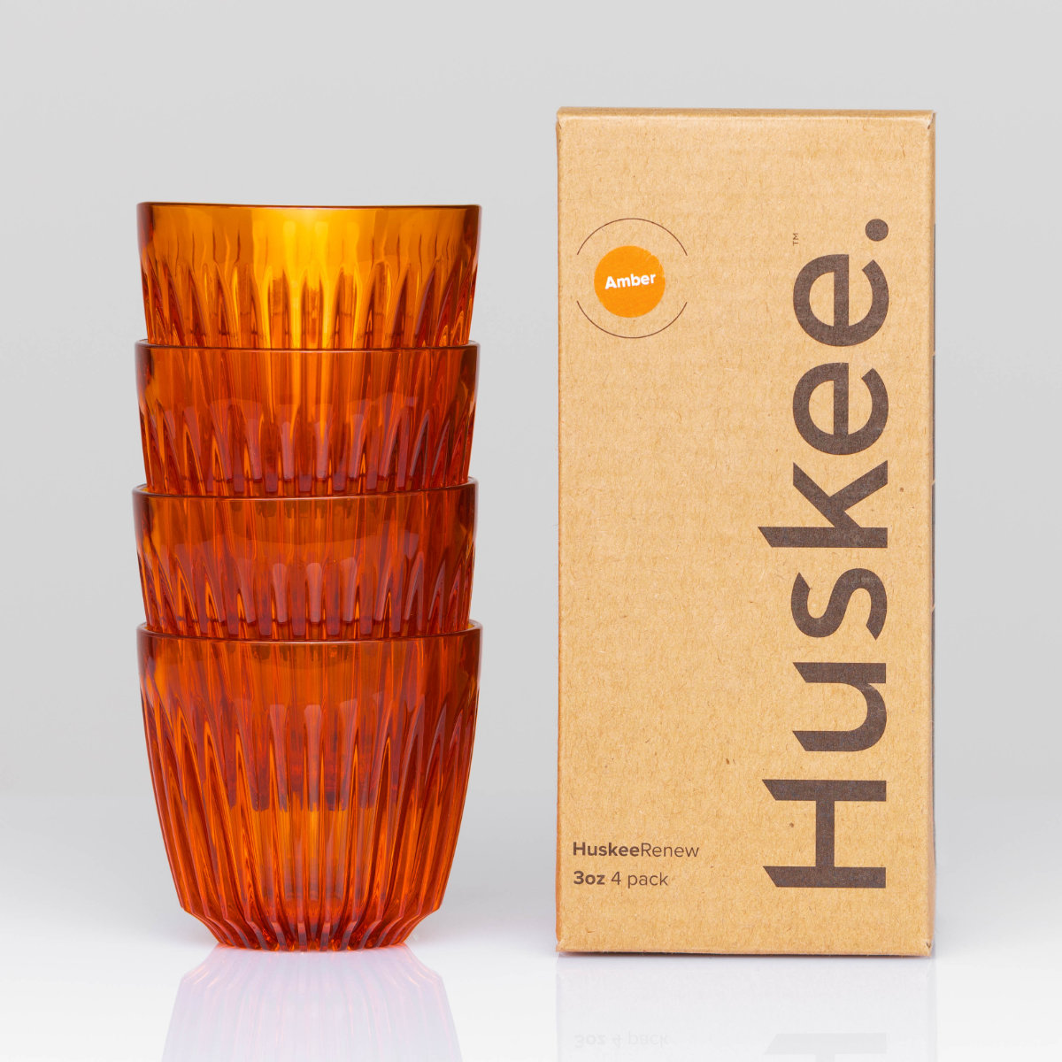 タンブラー 90ml Huskee Renew ハスキーカップ ハスキーリニュー 3オンス 同色4個セット ( BPAフリー 食洗機対応 コップ プラスチック トライタン マグ マグカップ マグコップ おしゃれ かわいい サステナブル ) 【スモーク】 スモーク