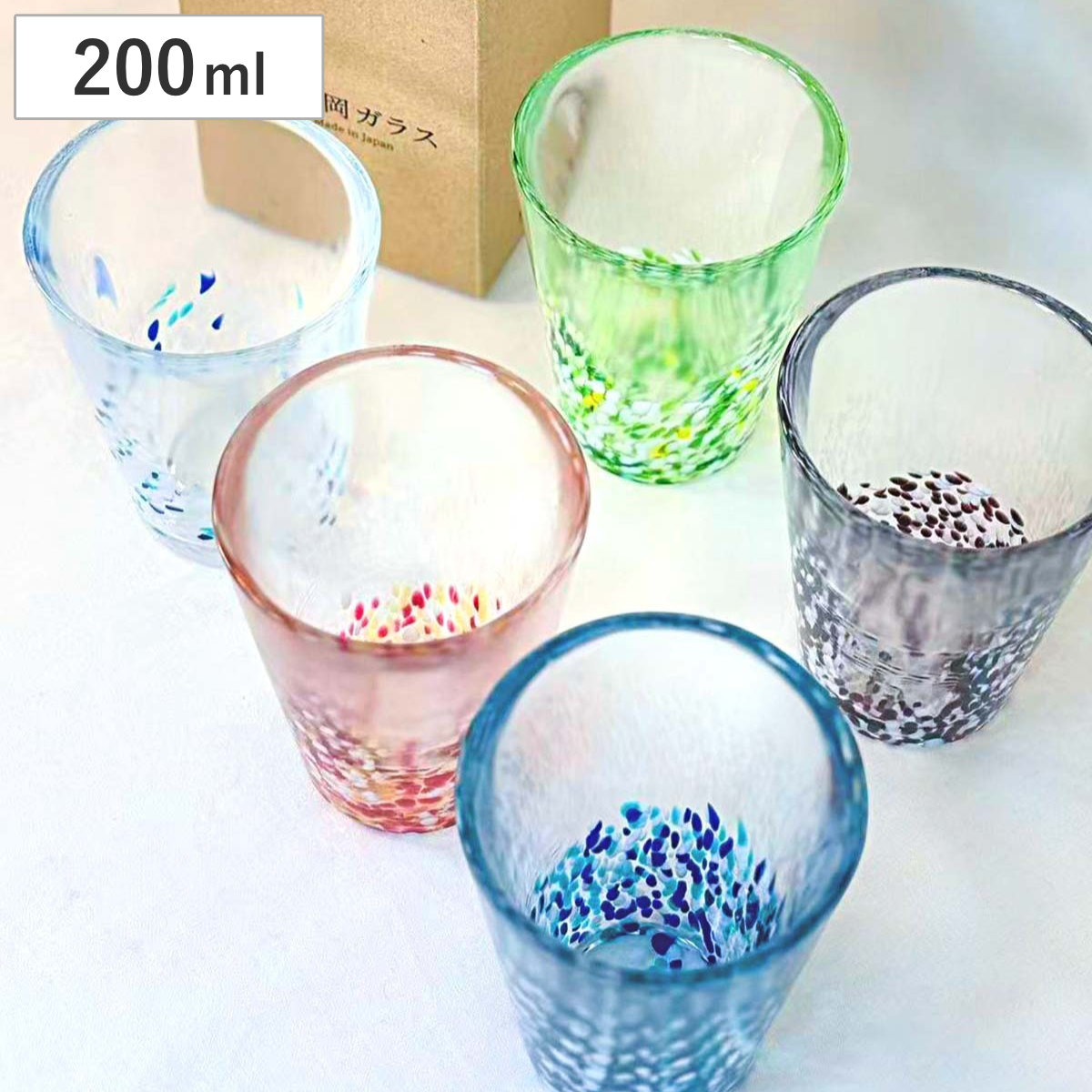 グラス 虹のスキャット タンブラー ( コップ 食器 200ml 日本製 和風 和食器 シンプル モダン ) 【レッドホワイト】