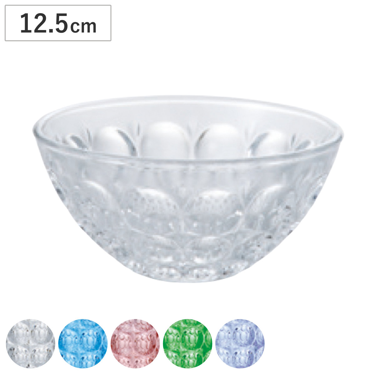 ボウル 彩華 ドットボウル （ 12.5cm ガラス 鉢 器 うつわ 皿 深皿 デザート 食器 日本製 レトロ カフェ おしゃれ ） 【クリア】