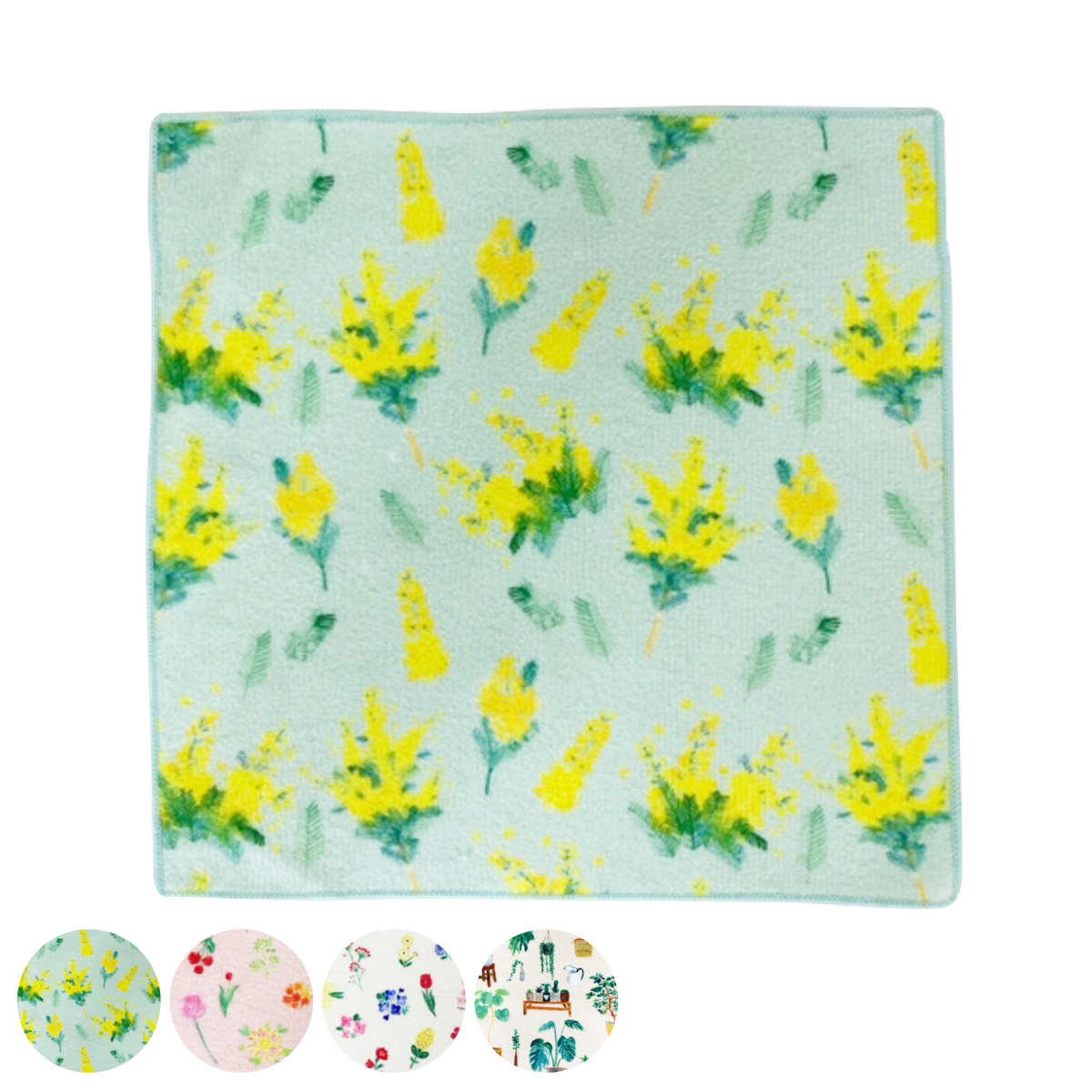ハンカチ イノウエエリコ タオルハンカチ （ タオル 25×25cm ミニタオル ハンドタオル 花柄 手拭き デイリータオル 持ち歩き ハンカチタオル ふんわり 日常使い 新生活 かわいい ギフト バス用品 ） 【アイボリー】