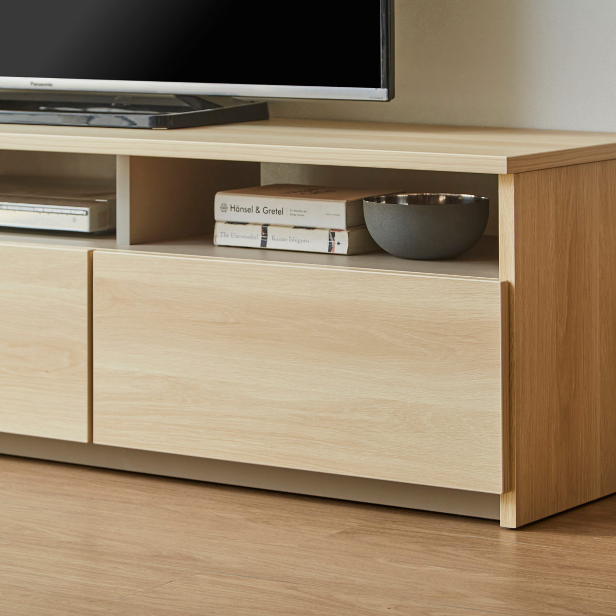 木目調 テレビボード 引き出し付き 幅240cm］テレビ台 完成品 国産 コンセント付 引出し収納 大川家具