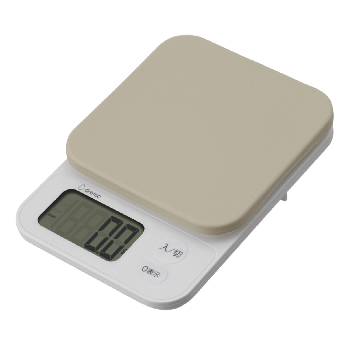 計量器 デジタルスケール 2kg ブランジェ ドリテック ( dretec キッチンスケール デジタル スケール 測り キッチン はかり 計り シンプル 大画面 カバー付き 洗える 見やすい 料理 調理 ) 【ベージュ】 ベージュ