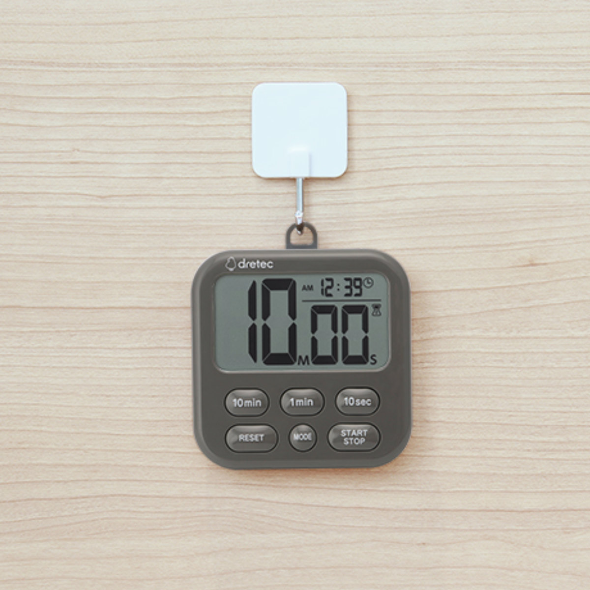 キッチンタイマー シャボン6 デュオ 置き型 壁掛け マグネット付き ドリテック ( dretec デジタル タイマー マグネット スタンド キッチン 料理 学習 勉強 簡単 シンプル 見やすい カウントダウン カウントアップ リピート ) 【ダークグレー】 ダークグレー
