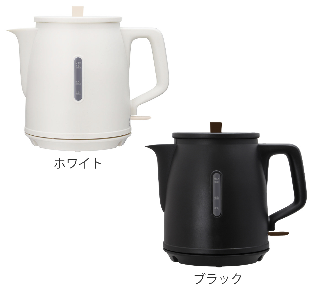 電気ケトル 0.8L KYUPOT ドリテック ( dretec コンパクトケトル 800ml 電気 ケトル コンパクト 湯沸しポット 湯沸かし ポット 湯沸かしケトル 早い ミニ おしゃれ 白 黒 ) 【ホワイト】 ホワイト