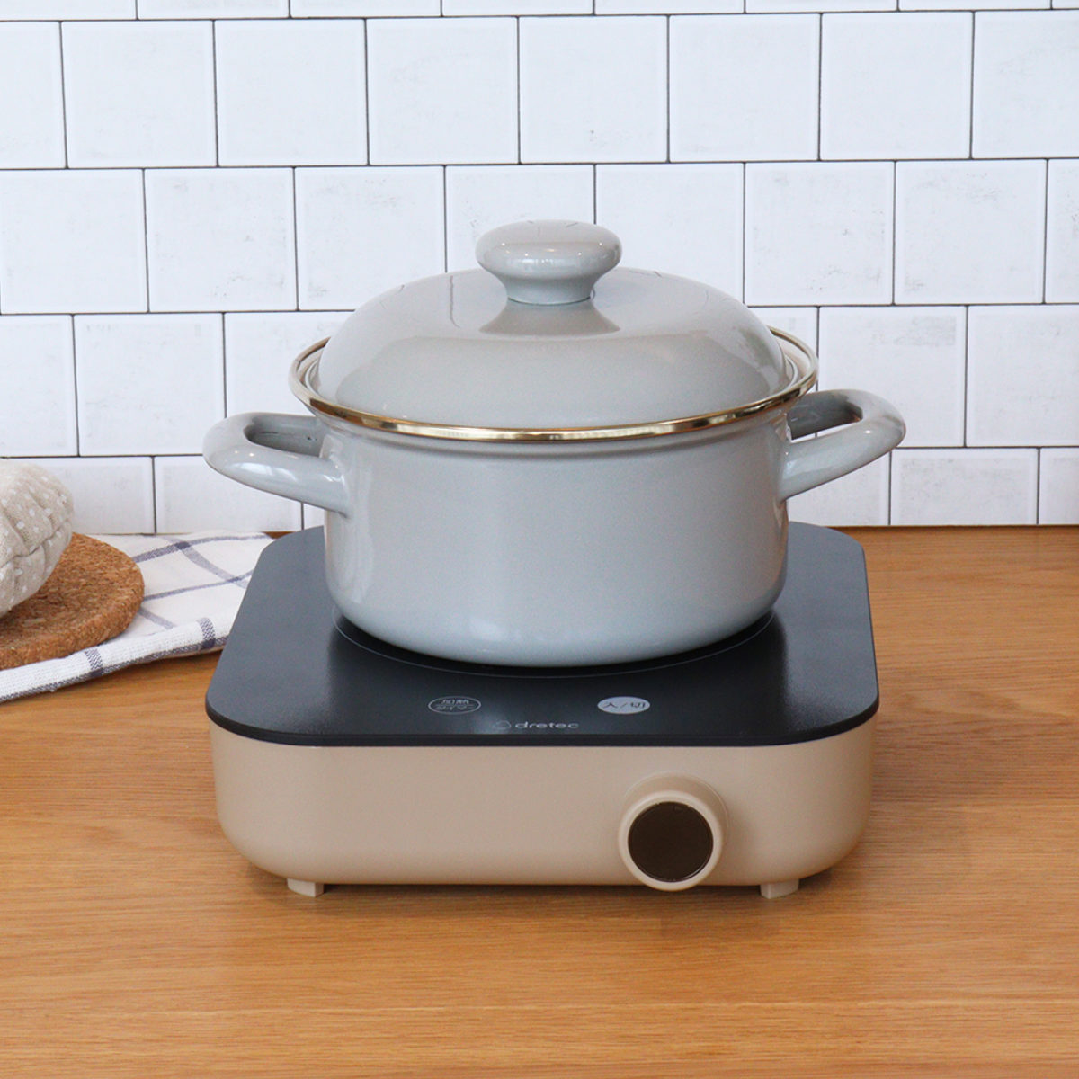 IHコンロ 卓上 1口 ピッコリスト IHクッキングヒーター ドリテック ( dretec IH調理器 卓上コンロ コンパクトサイズ IH コンロ 小型 1人用 1人鍋 電磁調理器 安全 火力調整 タイマー 調理家電 アウトドア ブラック ) 【ブラック】 ブラック