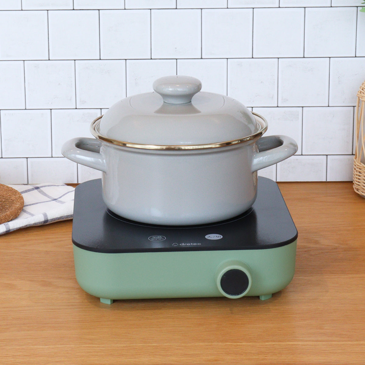 IHコンロ 卓上 1口 ピッコリスト IHクッキングヒーター ドリテック ( dretec IH調理器 卓上コンロ コンパクトサイズ IH コンロ 小型 1人用 1人鍋 電磁調理器 安全 火力調整 タイマー 調理家電 アウトドア ブラック ) 【ブラック】 ブラック