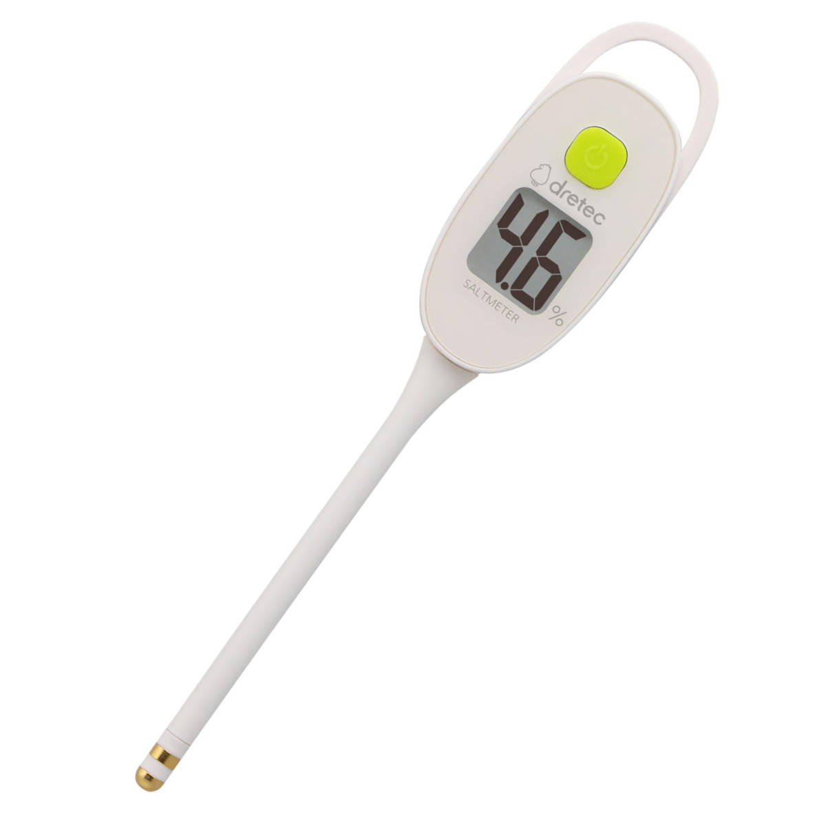 塩分計 デジタル ドリテック ( dretec 塩分濃度計 0.1%単位 防水 スティック型 健康グッズ 塩分濃度 簡単 高血圧 減塩 健康管理 ダイエット 塩分チェッカー ホワイト )