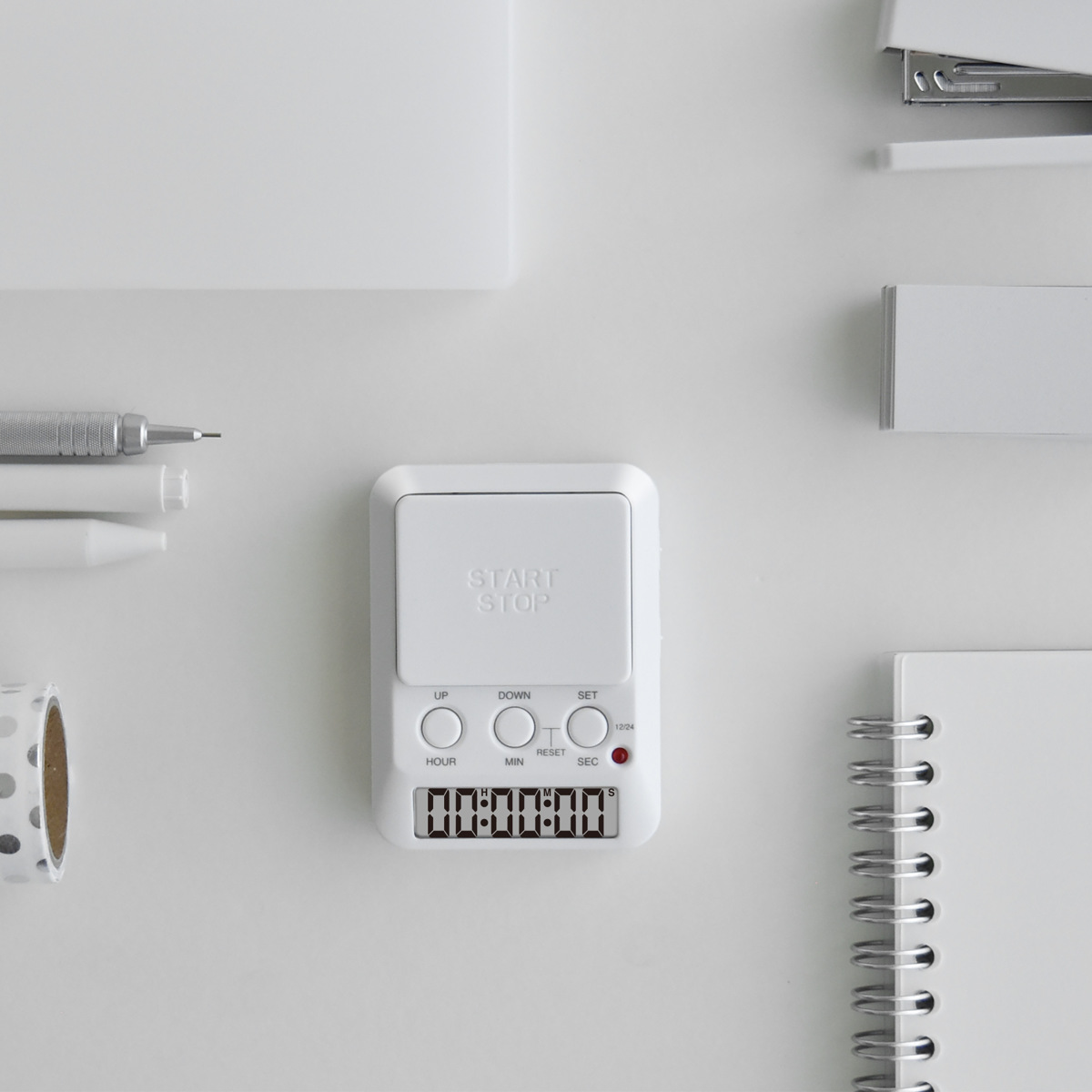 学習タイマー タイムアップ2 デイカウント 1/100秒計測 ドリテック ( dretec タイマー 勉強タイマー 勉強 学習 光る 消音 デジタル リビング学習 誤操作防止 キーロック LED アラーム デイタイマー 日にち 時計 試験 テスト 在宅 )