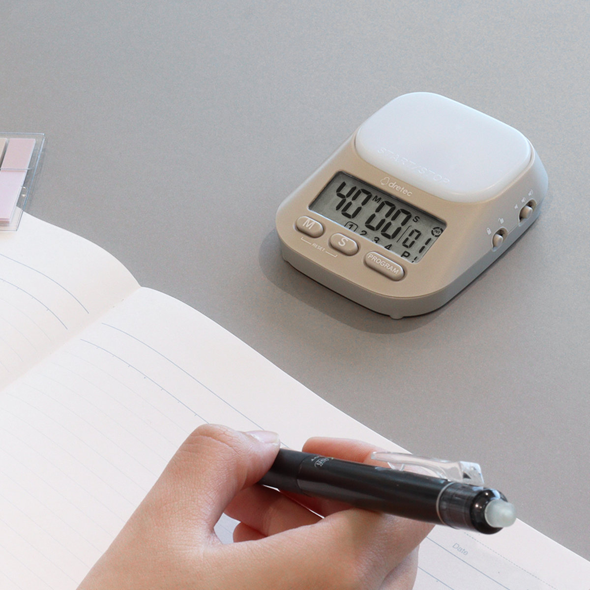 学習タイマー ラーニングタイマー 私のルーティン インターバルモード ドリテック ( dretec タイマー 勉強タイマー 勉強 学習 練習 トレーニング 光る 消音 ルーティン リビング学習 LED アラーム デジタル 試験 テスト 運動 ) 【ベージュ】 ベージュ