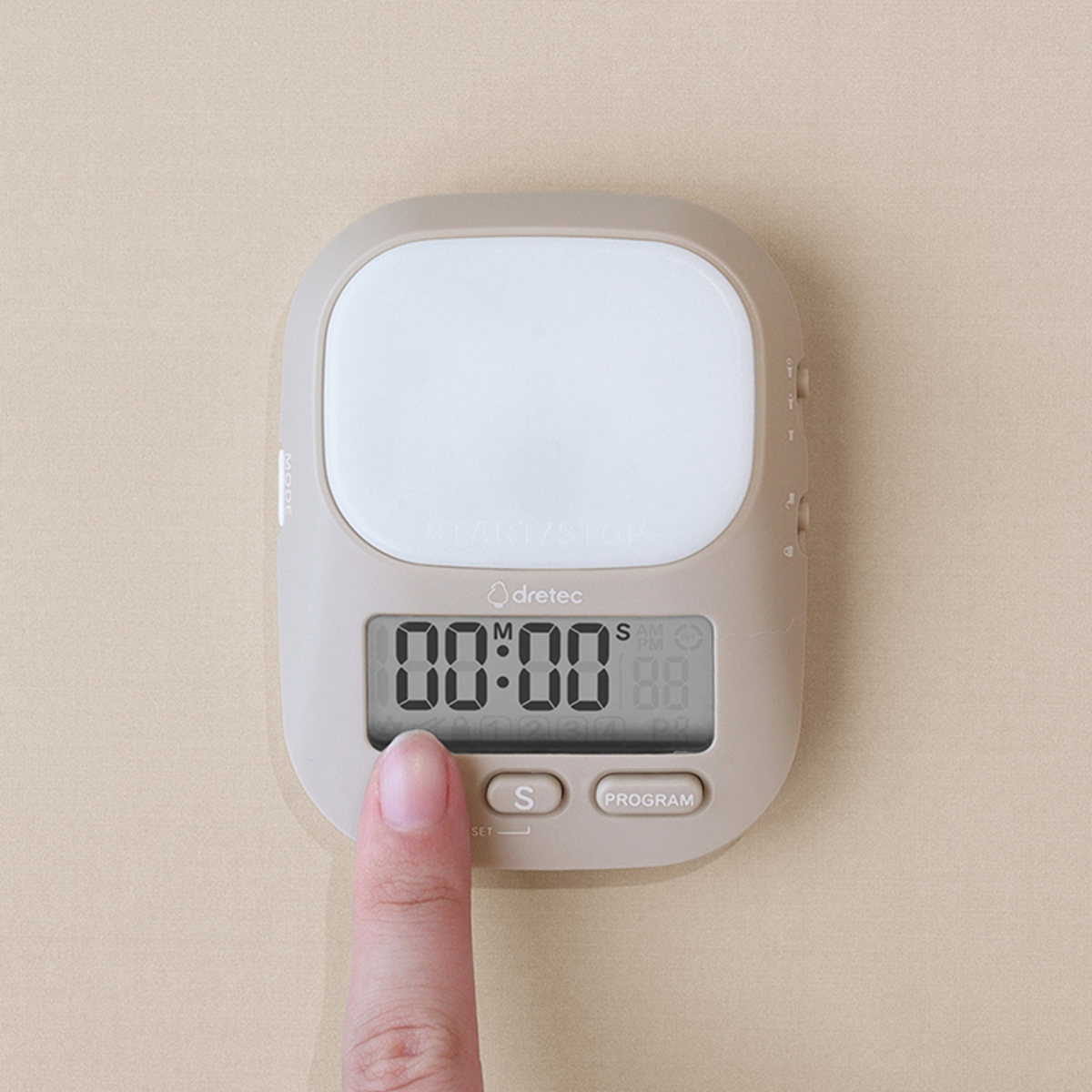 学習タイマー ラーニングタイマー 私のルーティン インターバルモード ドリテック ( dretec タイマー 勉強タイマー 勉強 学習 練習 トレーニング 光る 消音 ルーティン リビング学習 LED アラーム デジタル 試験 テスト 運動 ) 【ベージュ】 ベージュ
