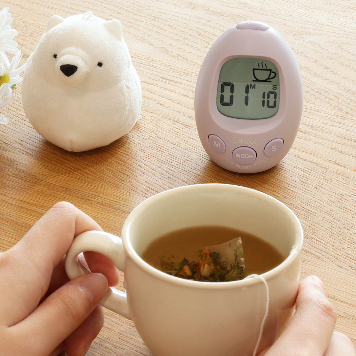 学習タイマー スタディエッグ 音量調節可能 アラーム付き時計 ドリテック ( dretec タイマー 勉強タイマー 時計 勉強 学習 光る 消音 イラスト コンパクト リビング学習 LED アラーム 目覚まし時計 デジタル 誤操作防止機能 ) 【パープル】 パープル