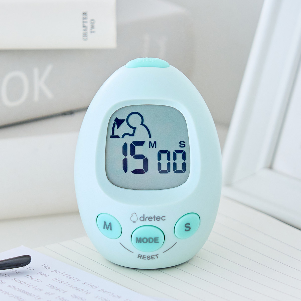 学習タイマー スタディエッグ 音量調節可能 アラーム付き時計 ドリテック ( dretec タイマー 勉強タイマー 時計 勉強 学習 光る 消音 イラスト コンパクト リビング学習 LED アラーム 目覚まし時計 デジタル 誤操作防止機能 ) 【パープル】 パープル